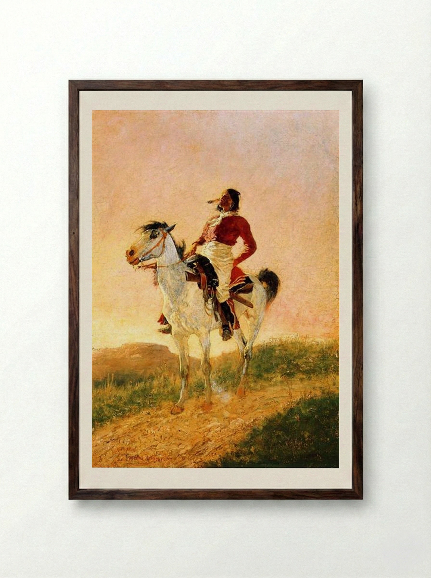 Modern Comanche - Frederic Remington - Framed Print Dark Wood
