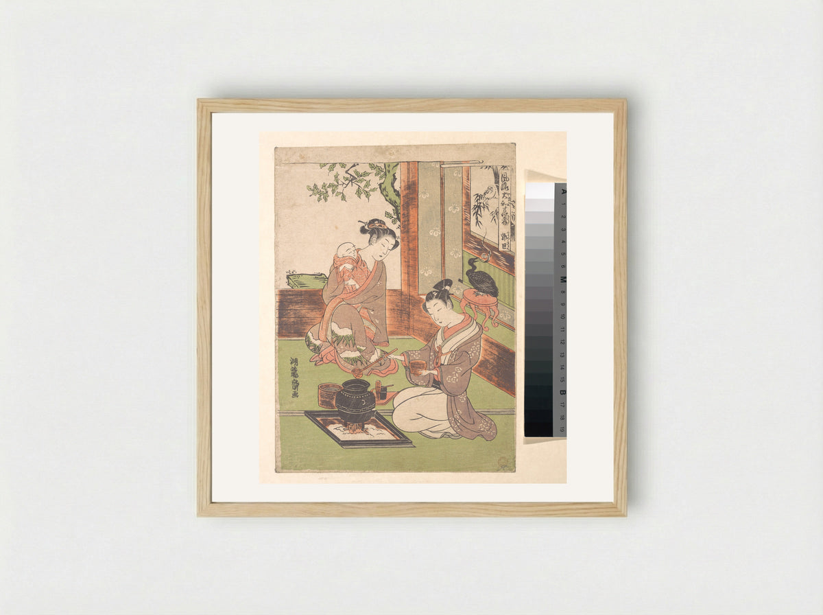 Modern Versions of the Twenty-four Paragons of Filial Piety: Guo Zhu - Isoda Koryūsai - Framed Print Wood