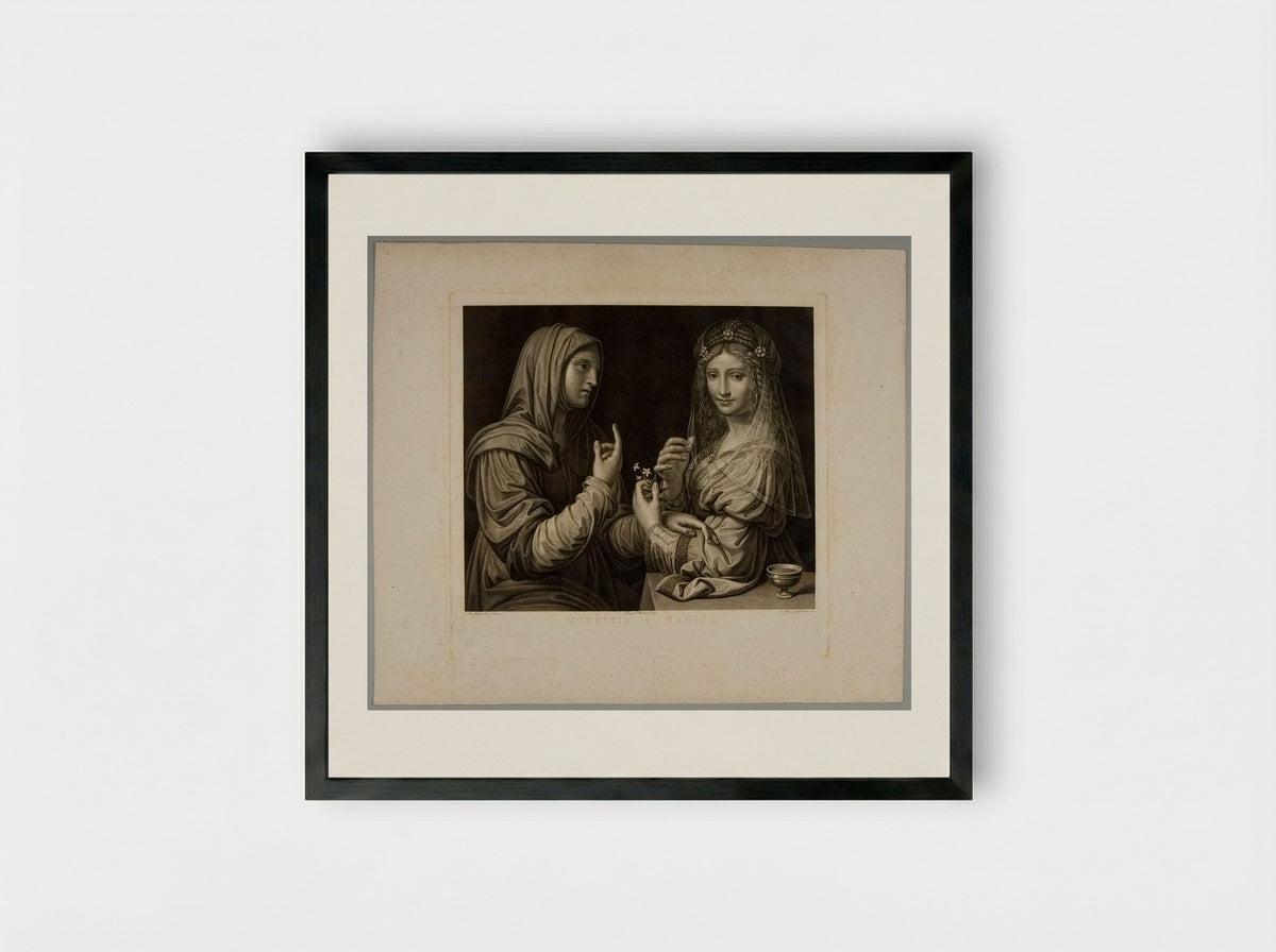 Modesta e Vanità (Modesty and Vanity) - Angelo Campanella - Framed Print Black