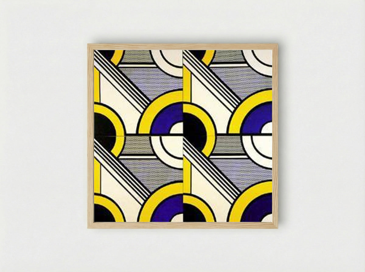 Modular Painting with Four Panels, #1 - Roy Lichtenstein - Framed Print Wood