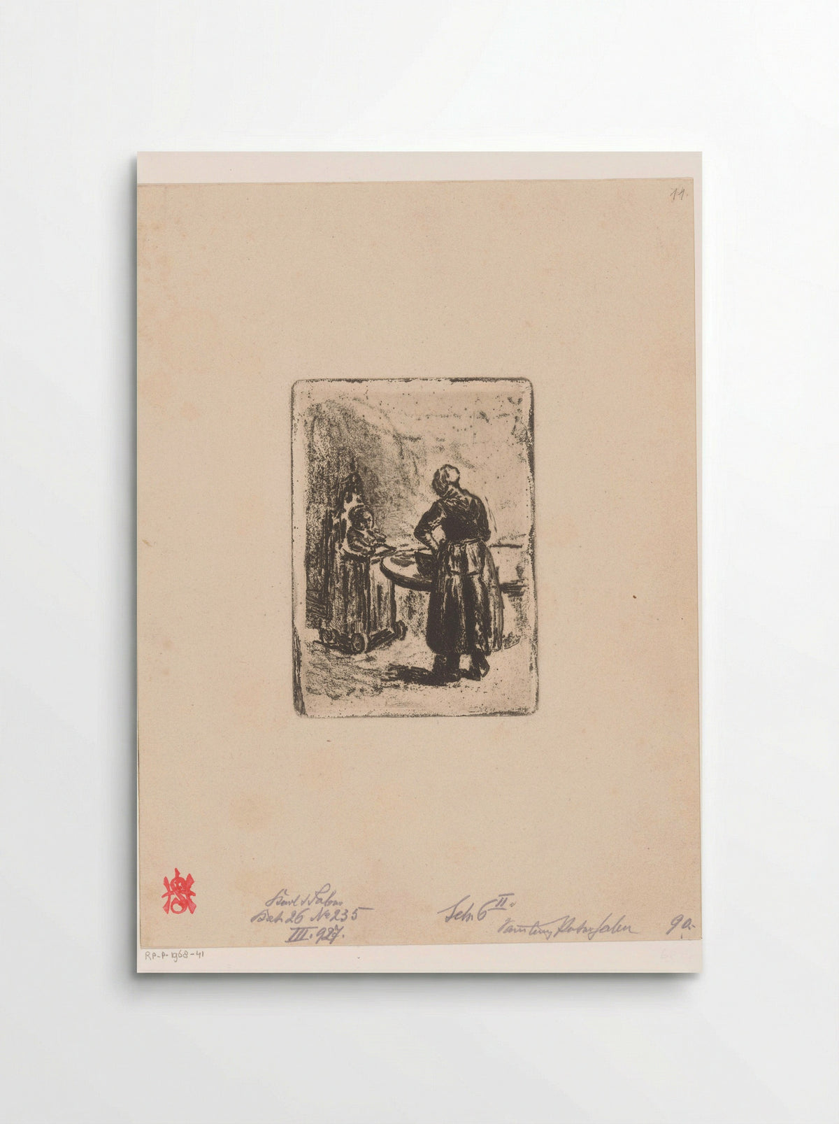 Moeder en kind aan tafel - Max Liebermann - Poster