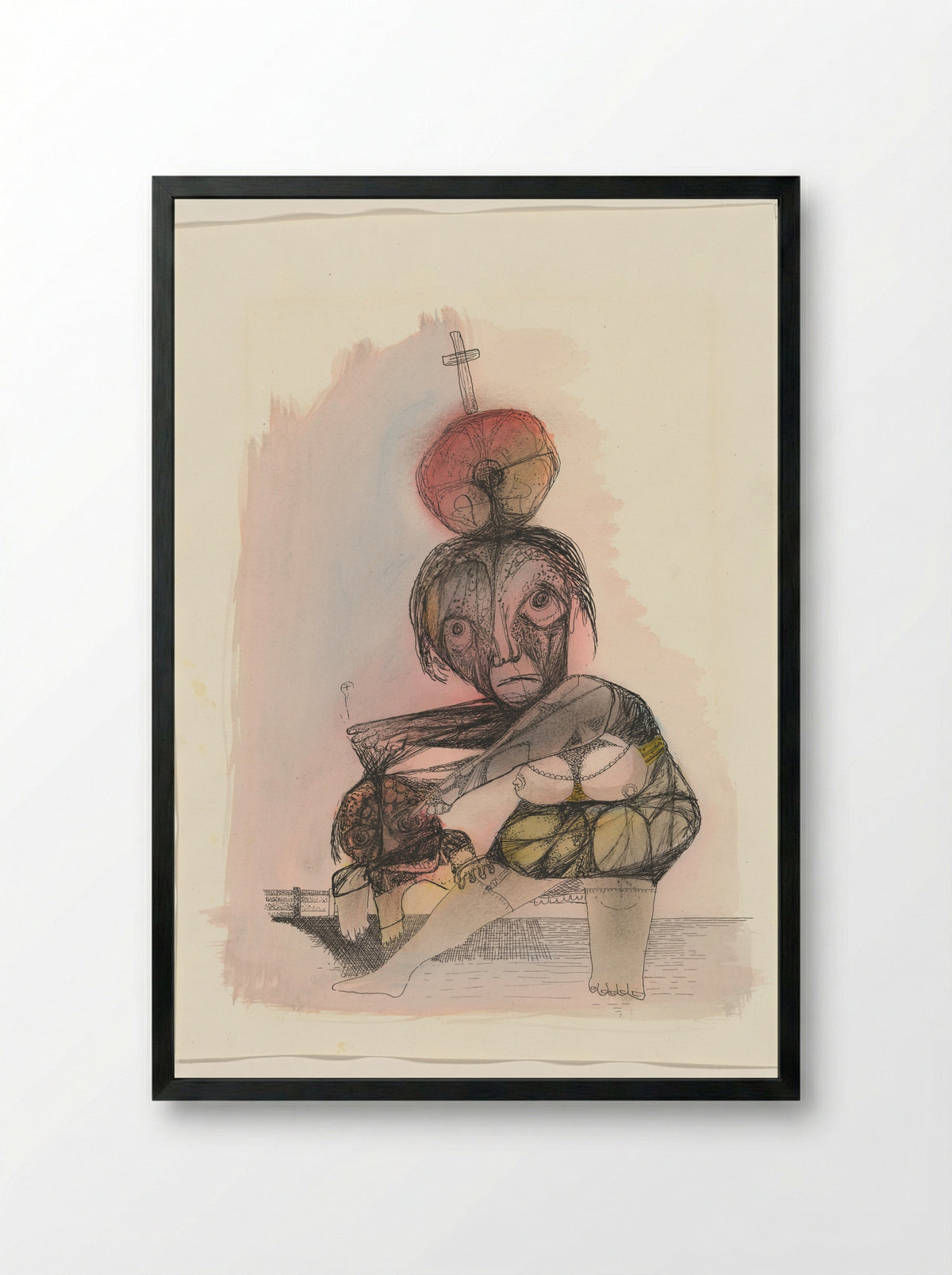 Moeder en kind - Fred van der Wal - Framed Print Black