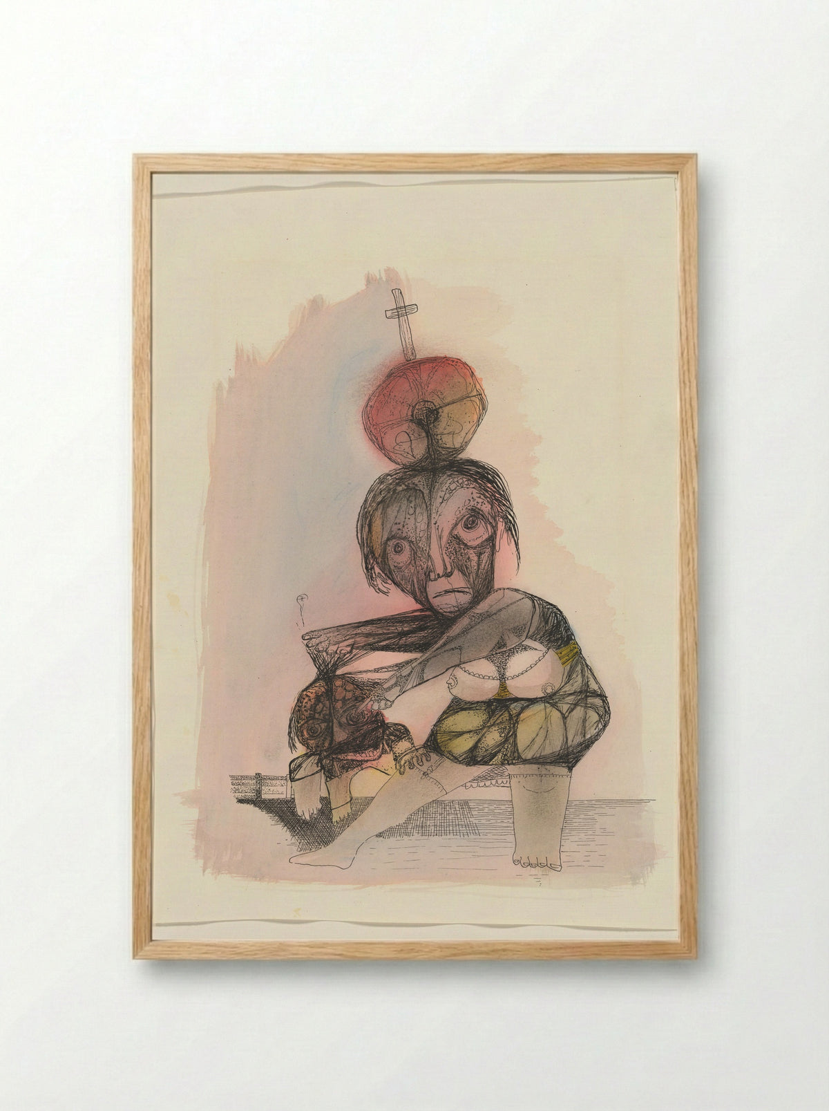 Moeder en kind - Fred van der Wal - Framed Print Wood