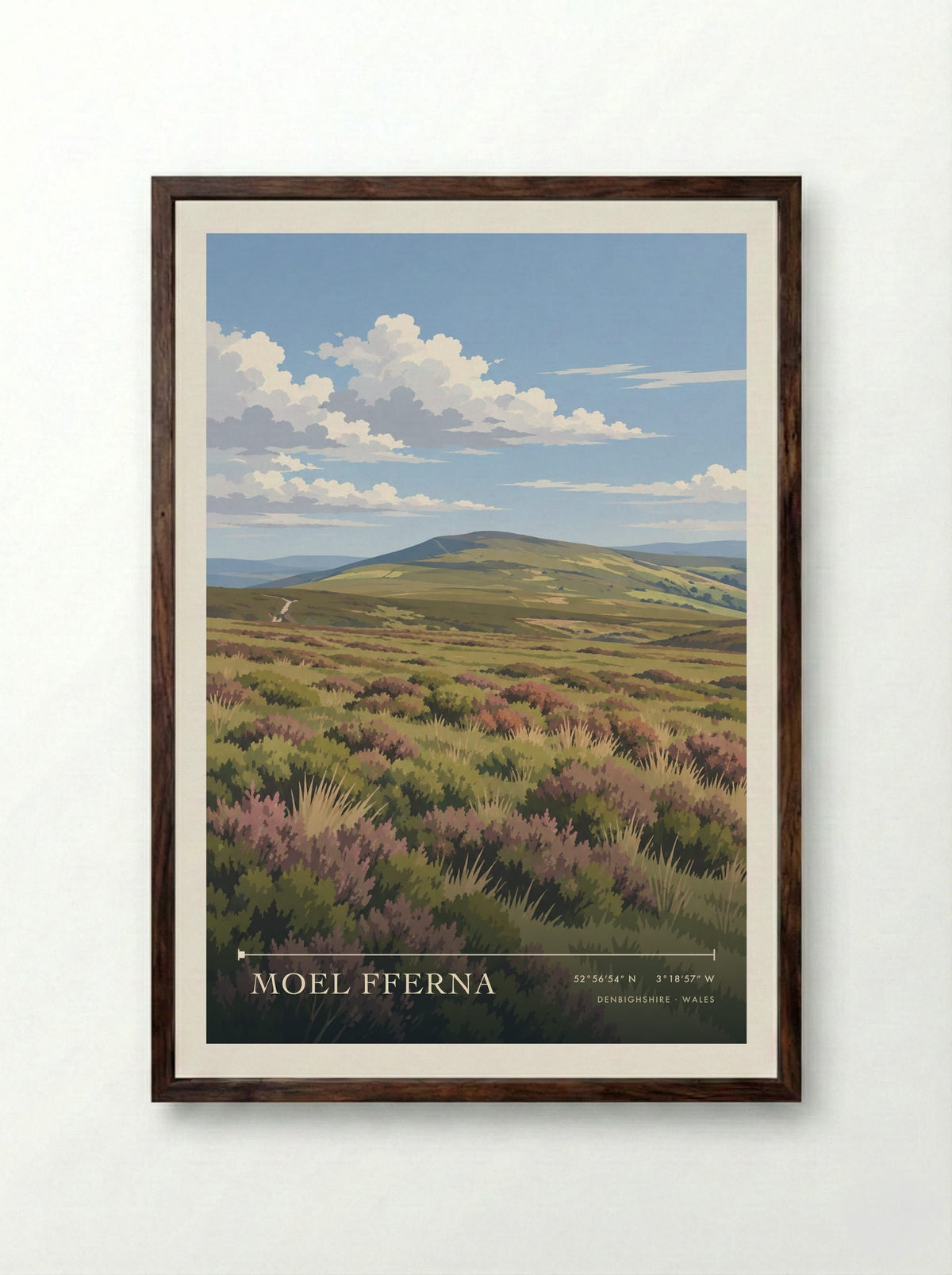 Moel Fferna, Denbighshire | Travel Poster - Framed Print Dark Wood