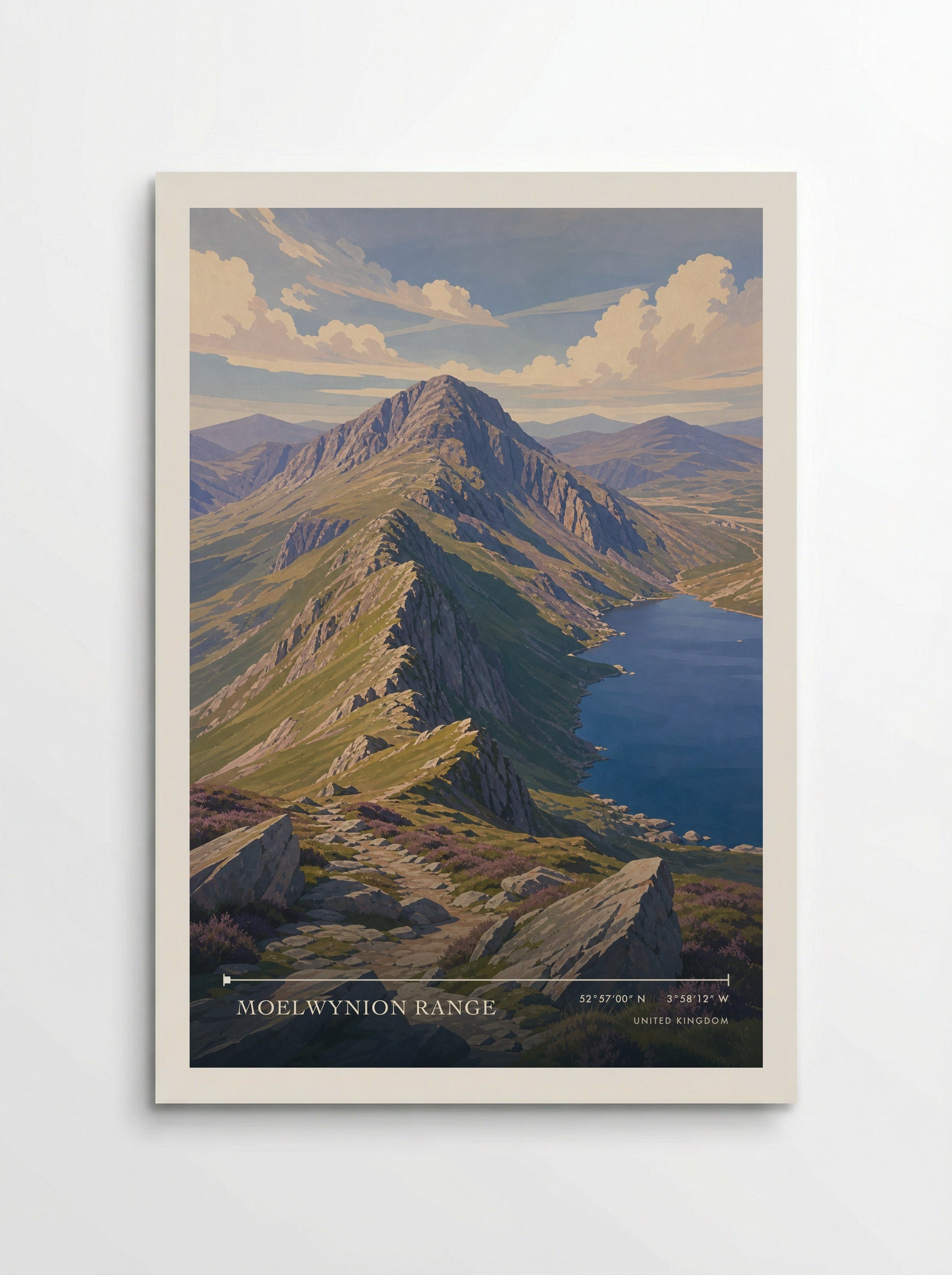 Moelwynion Range United Kingdom Travel Poster - Poster