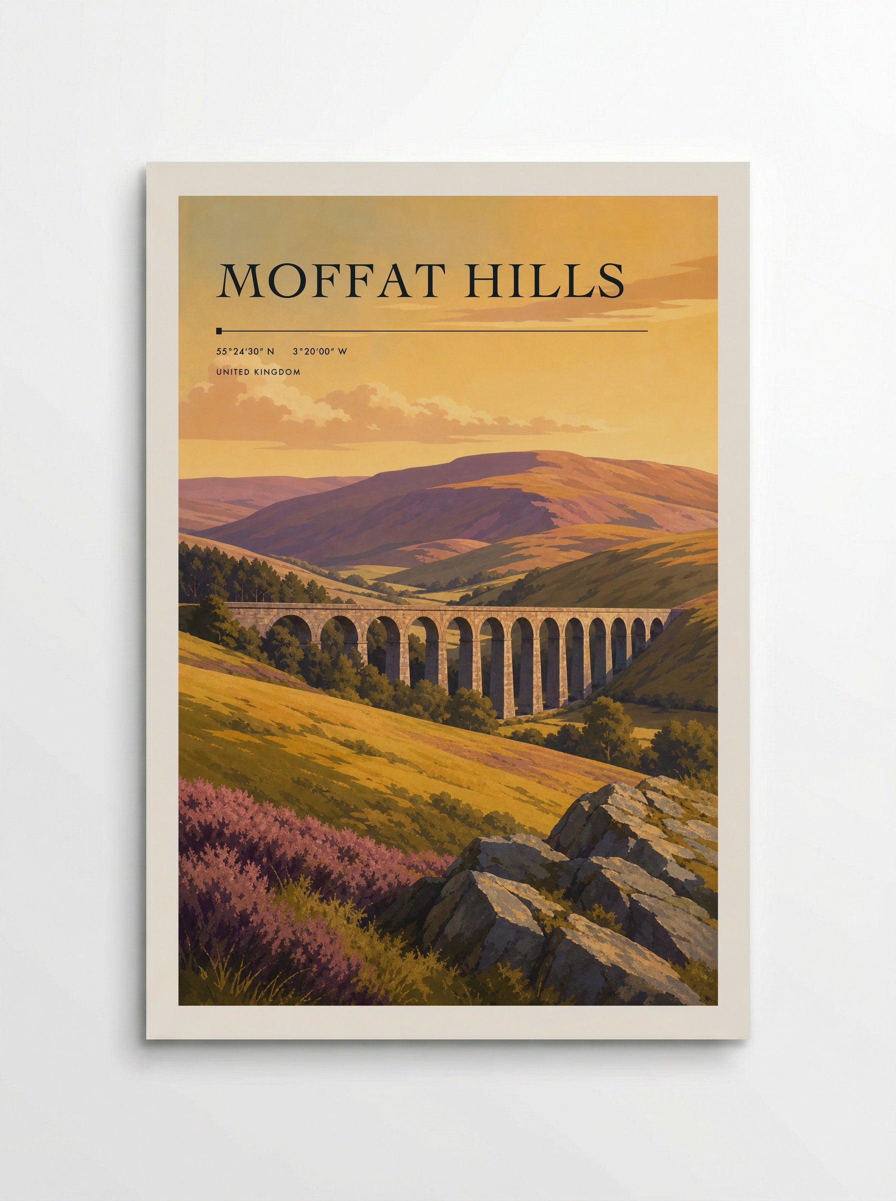 Moffat Hills United Kingdom Travel Poster - Poster