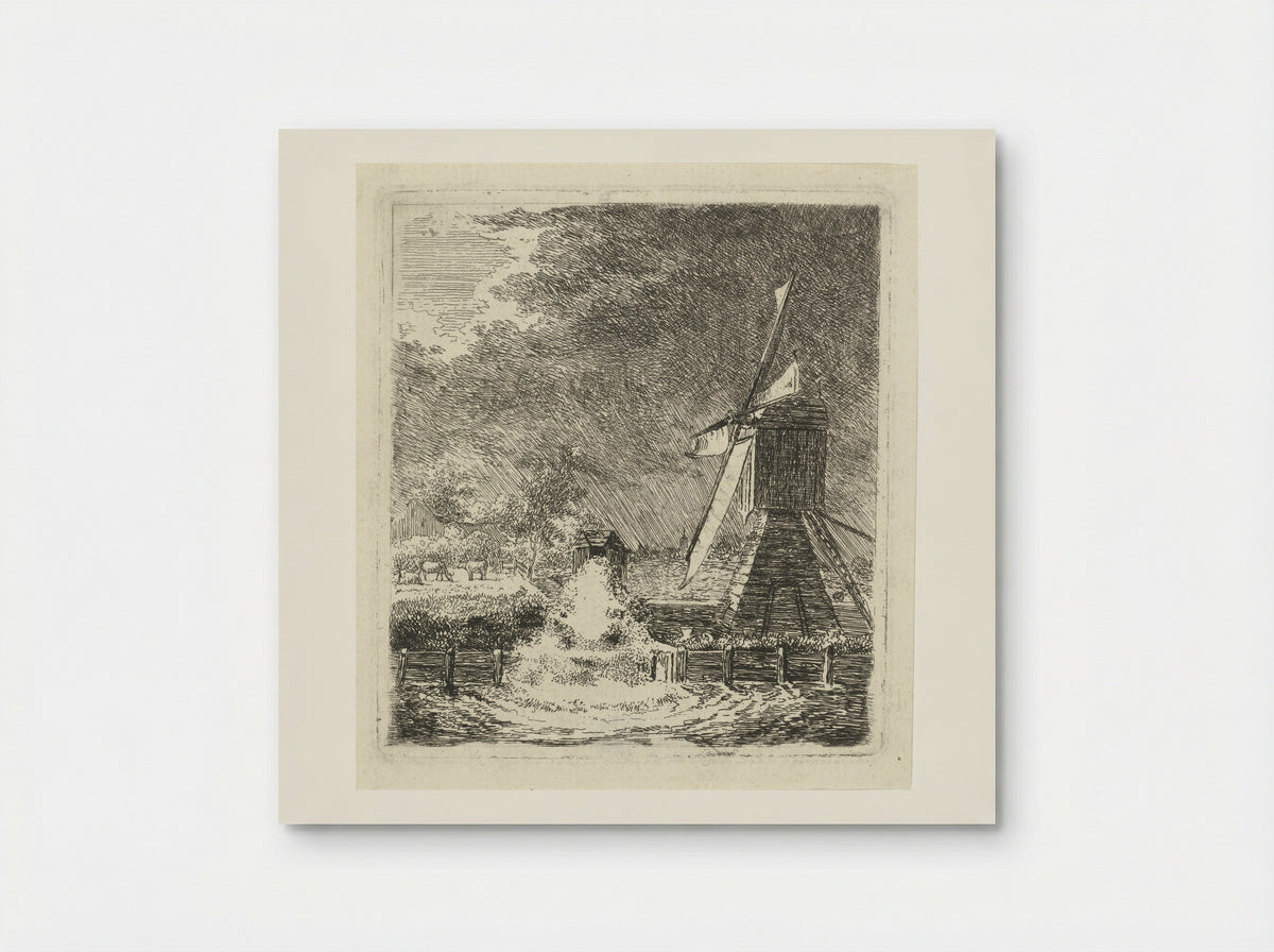 Molen in een polderlandschap - Louis Bernard Coclers - Poster