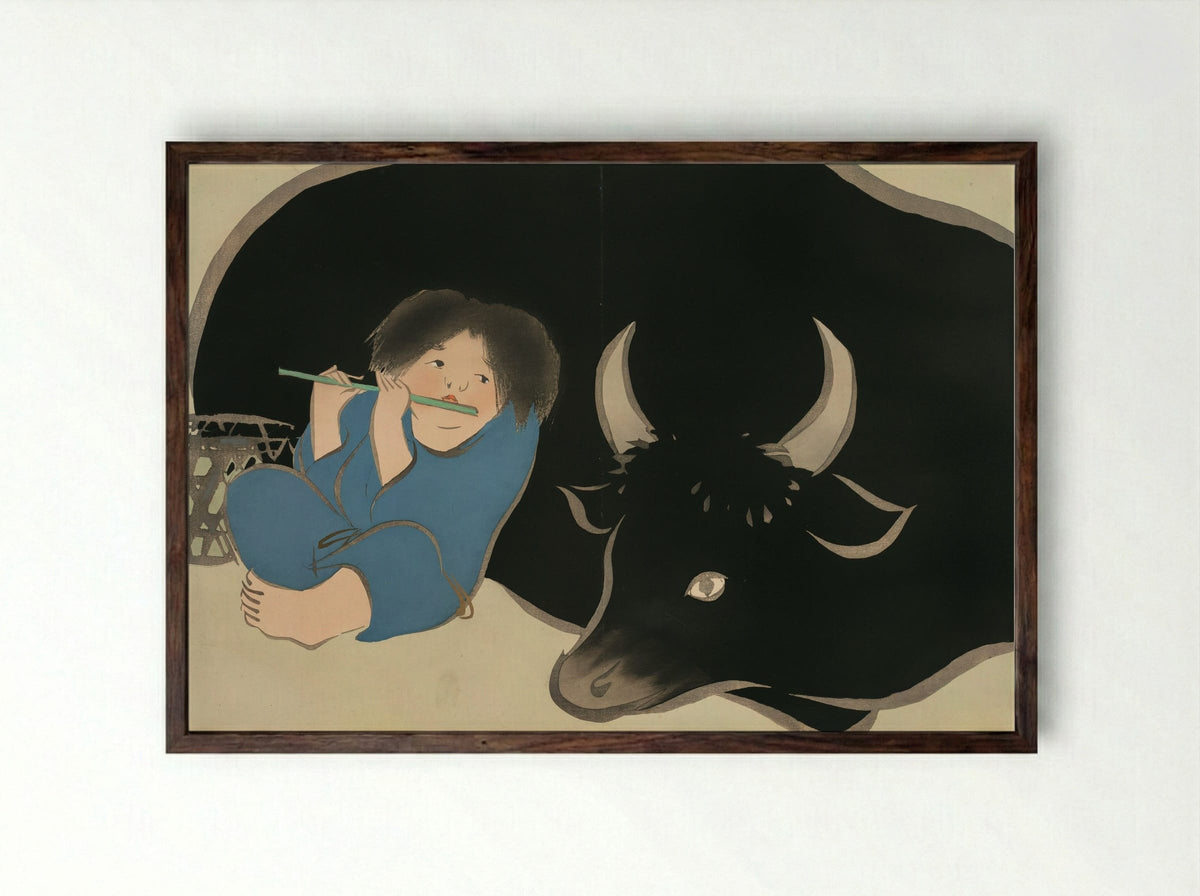 Momoyogusa (Flowers of a Hundred Worlds) - Kamisaka Sekka - Framed Print Dark Wood