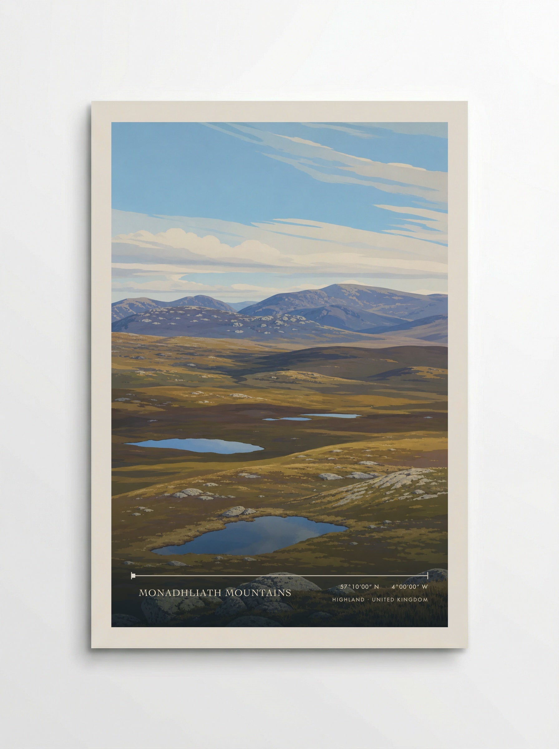 Monadhliath Mountains Highland United Kingdom Travel Poster - Poster