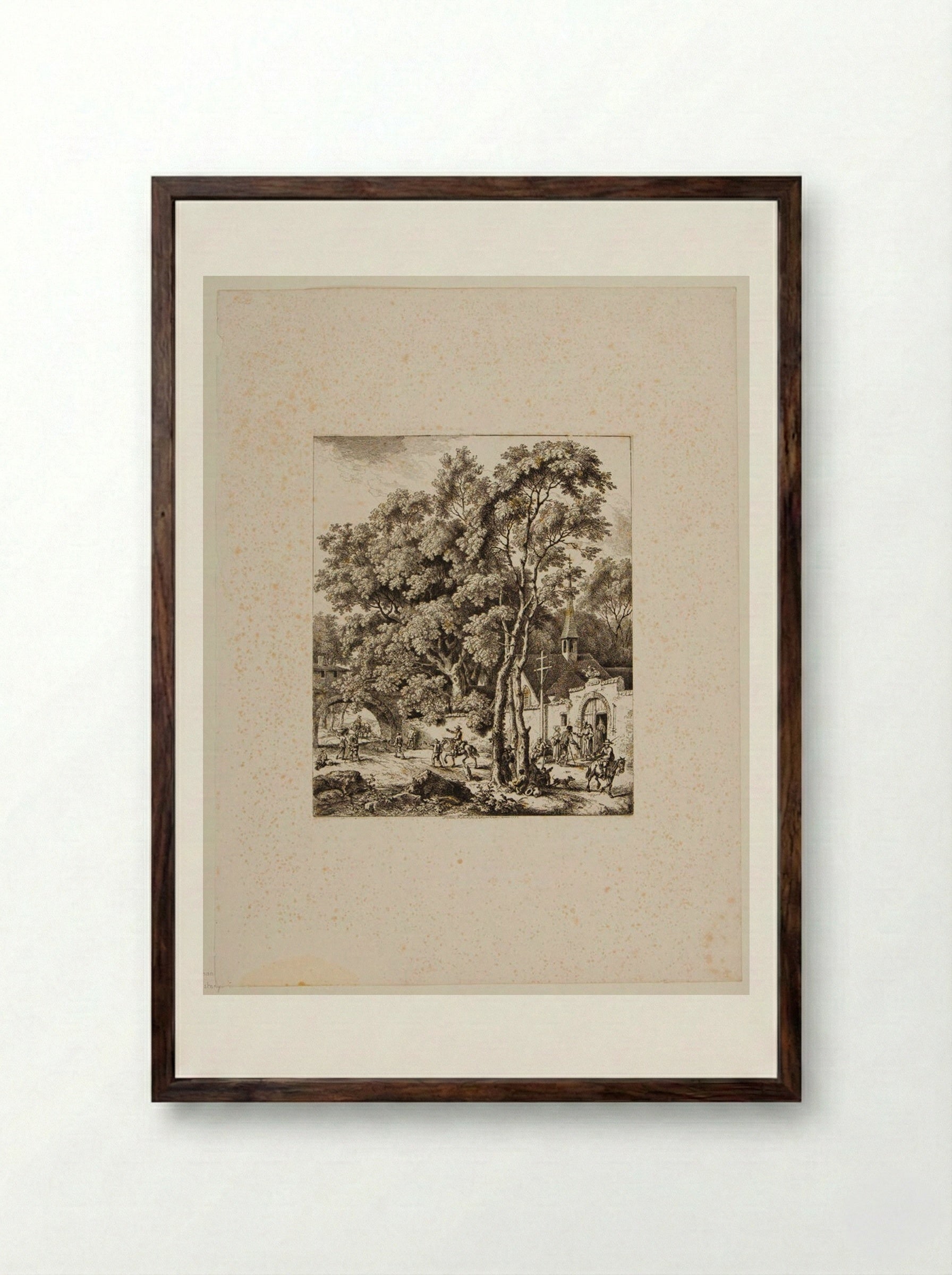 Monastery - Ferdinand Kobell - Framed Print Dark Wood