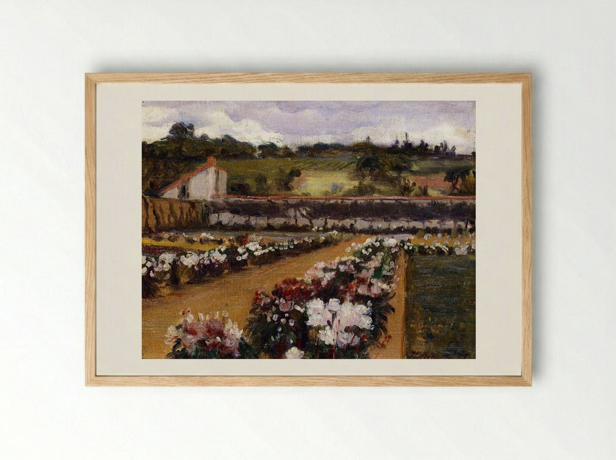 Monet's Formal Garden - Willard Metcalf - Framed Print Wood