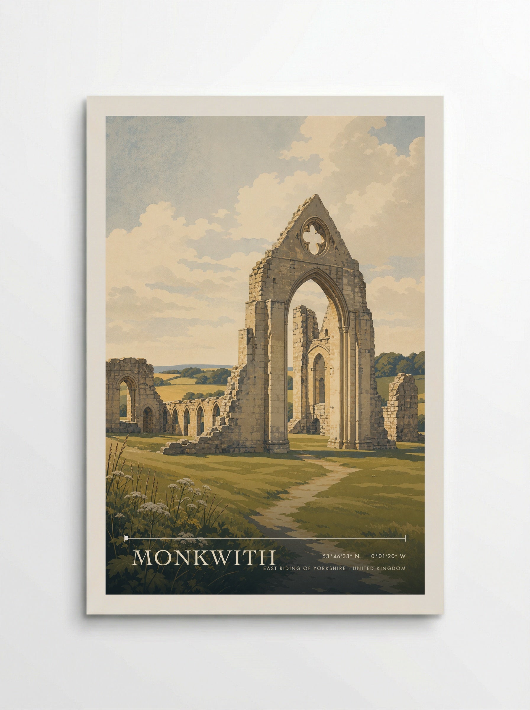 Monkwith East Riding of Yorkshire United Kingdom Travel Poster - Poster