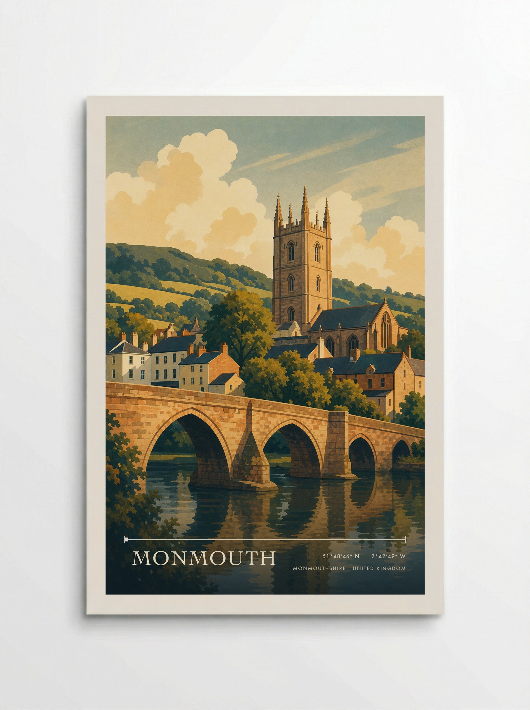 Monmouth Monmouthshire United Kingdom Travel Poster - Poster