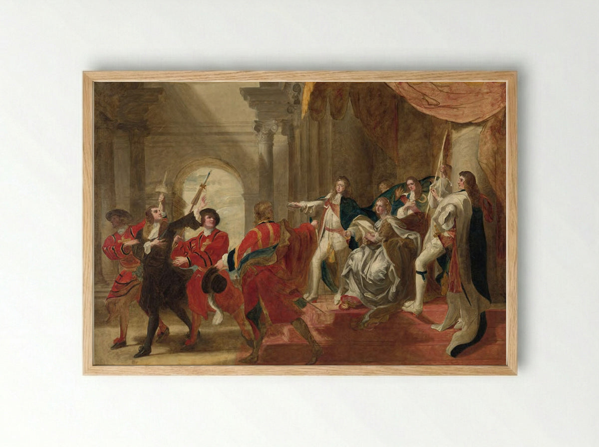Monmouth before James II - John Singleton Copley - Framed Print Wood