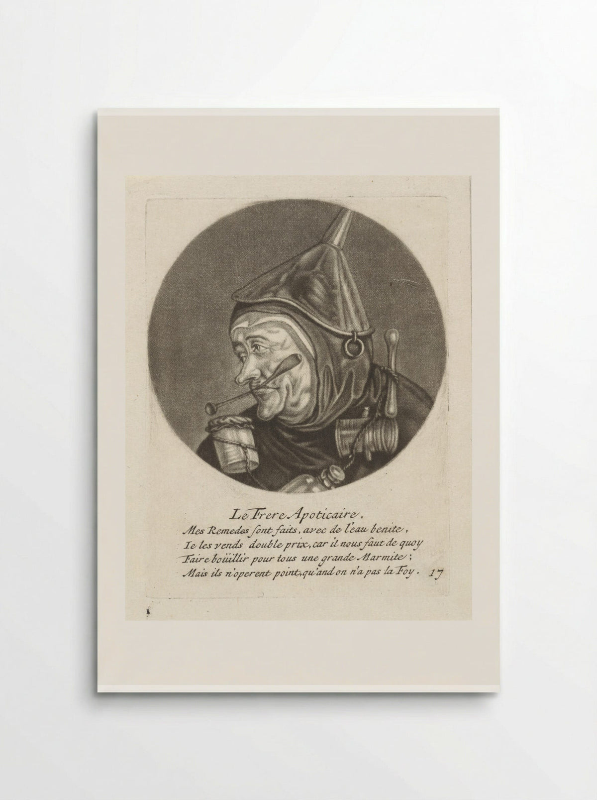 Monnik met apothekersgerei - Jacob Gole - Poster