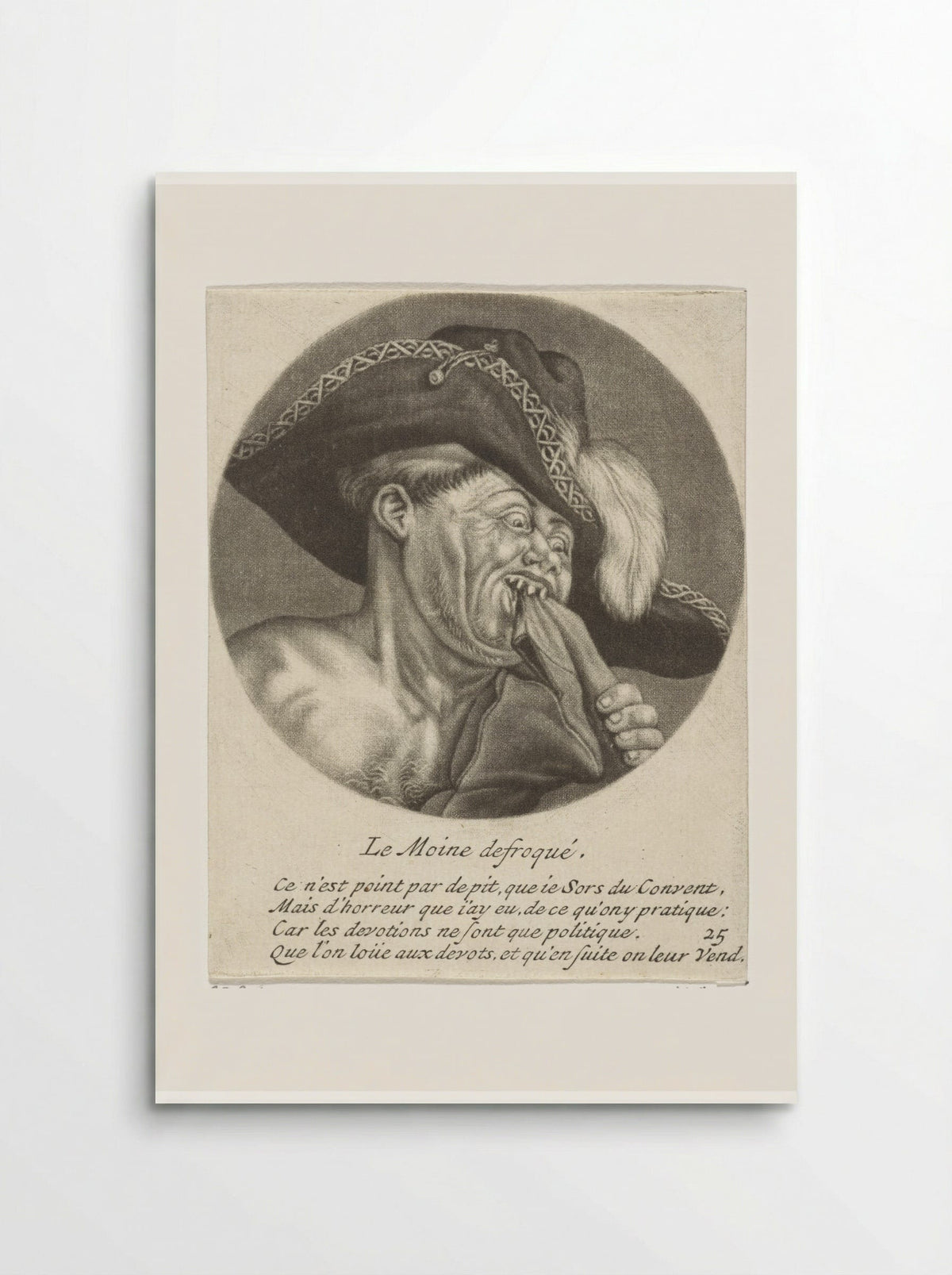 Monnik met een gevederde hoed - Jacob Gole - Poster
