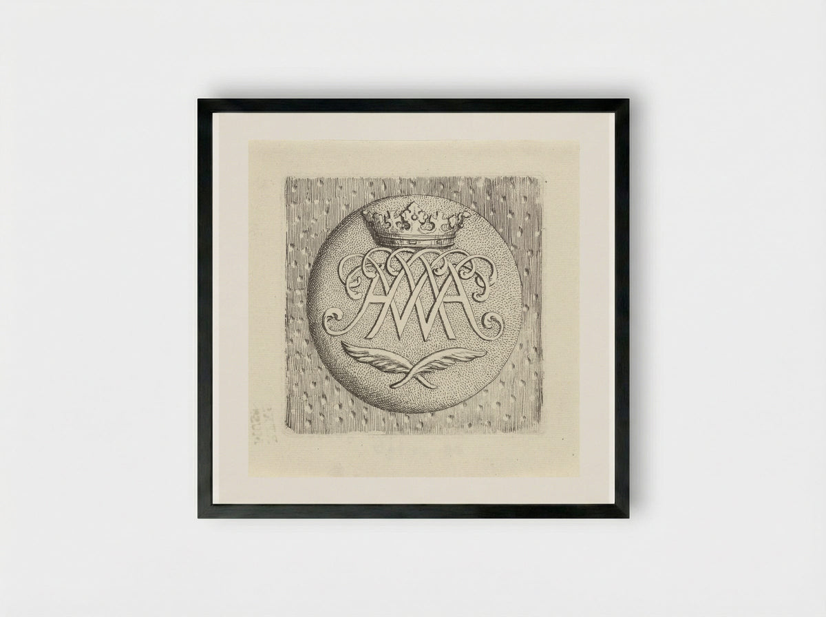 Monogram of William III - Gerard de Lairesse - Framed Print Black