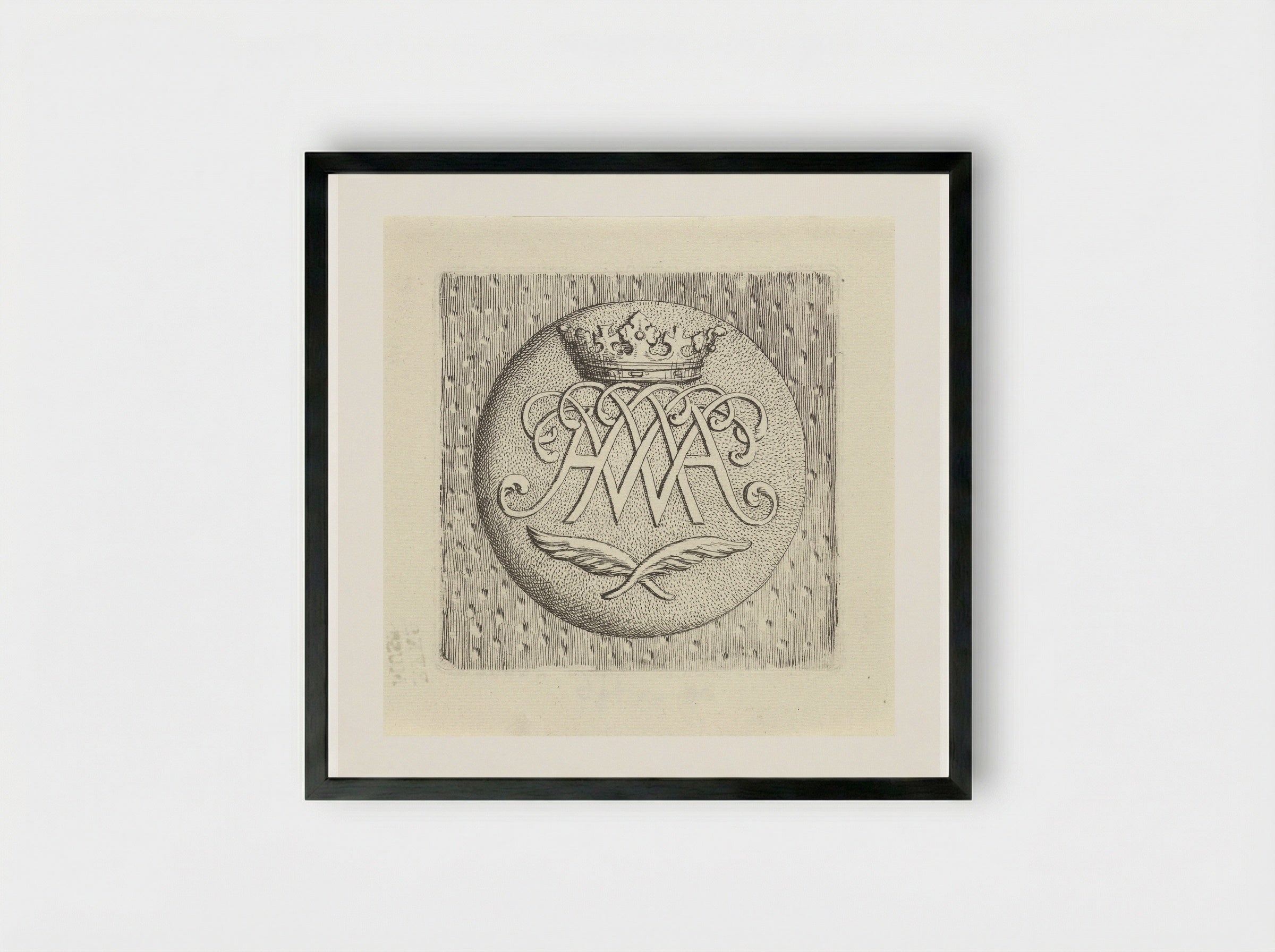 Monogram of William III - Gerard de Lairesse - Framed Print Black