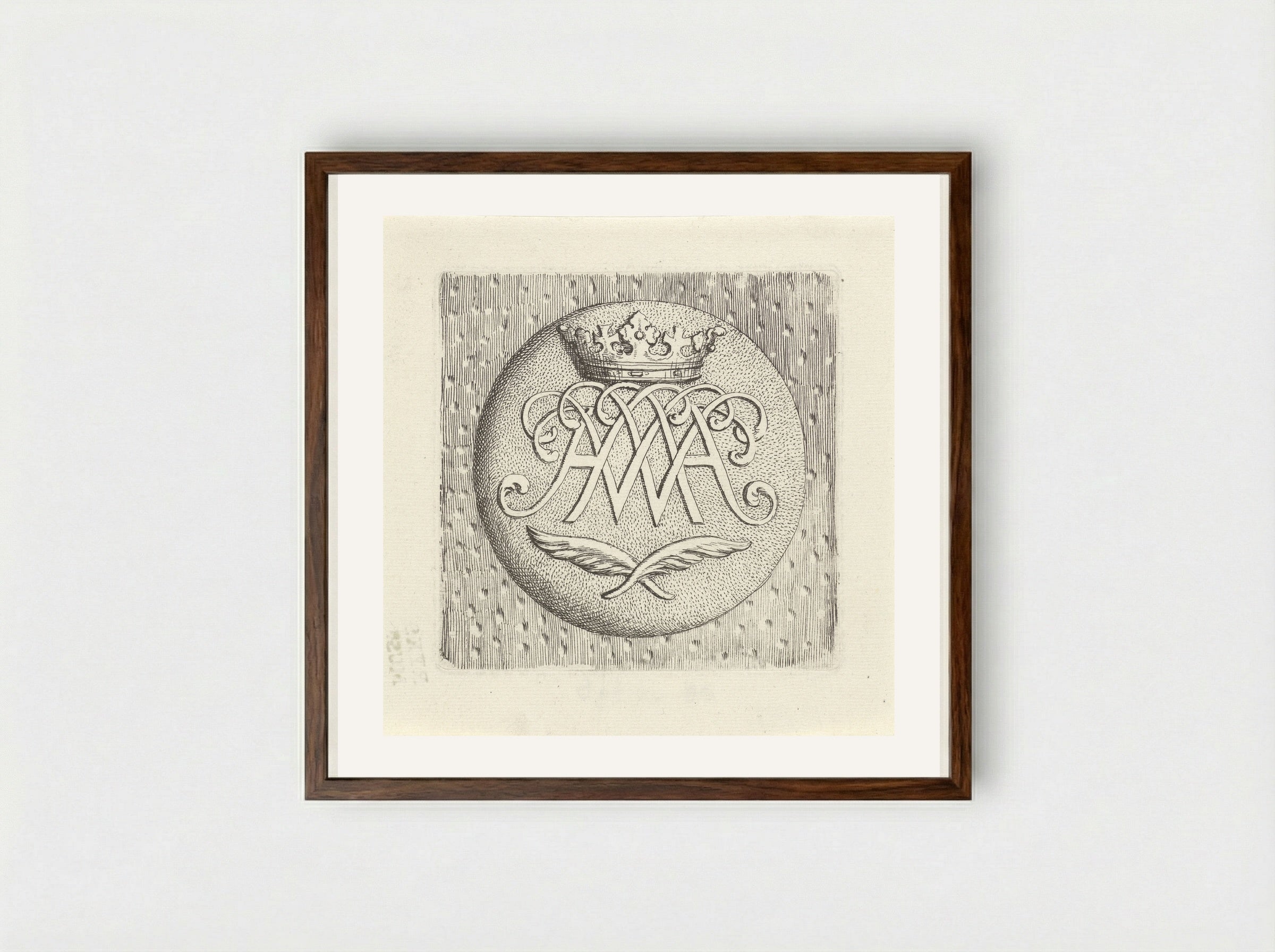Monogram of William III - Gerard de Lairesse - Framed Print Dark Wood