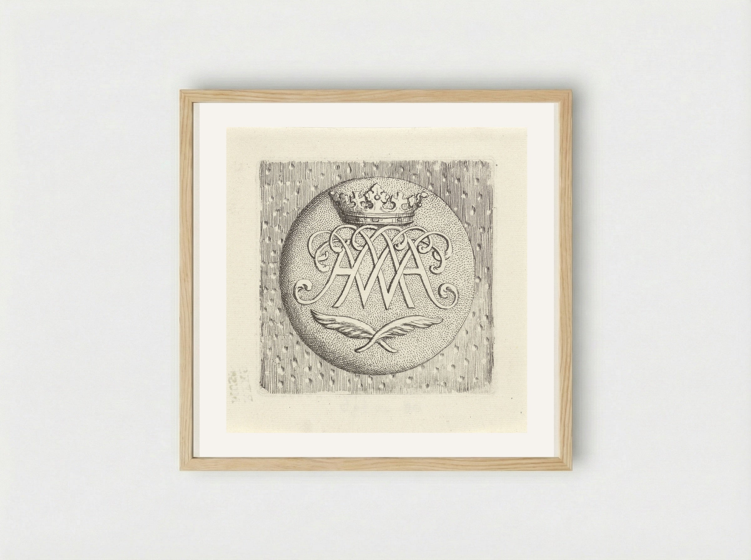 Monogram of William III - Gerard de Lairesse - Framed Print Wood