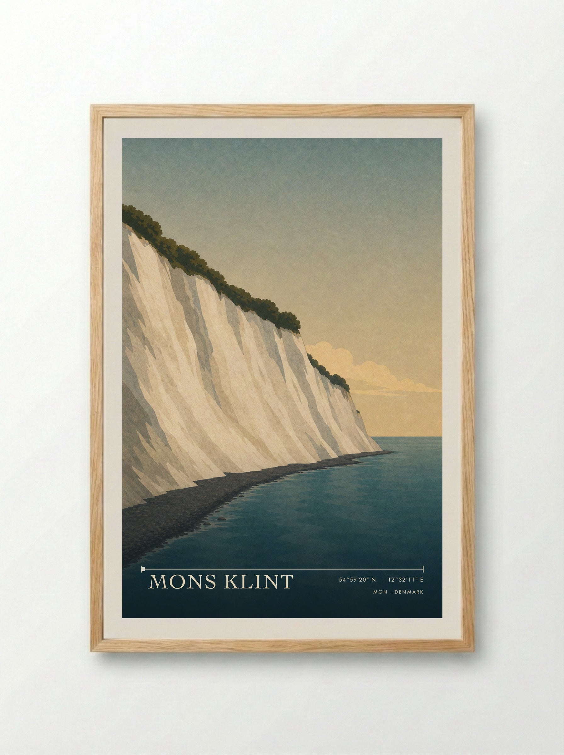 Mons Klint Travel Poster Artwork - Framed Print Wood