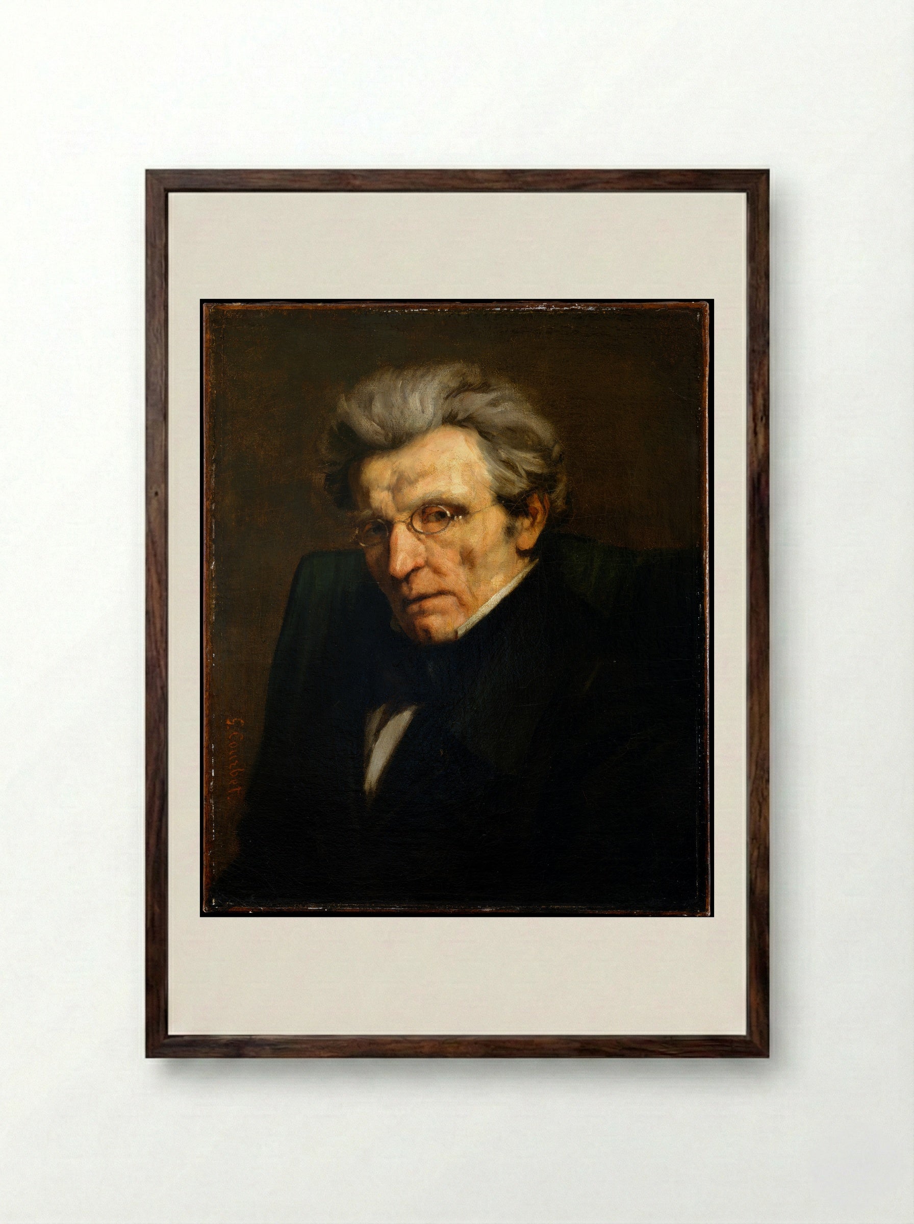 Monsieur Suisse - Gustave Courbet - Framed Print Dark Wood