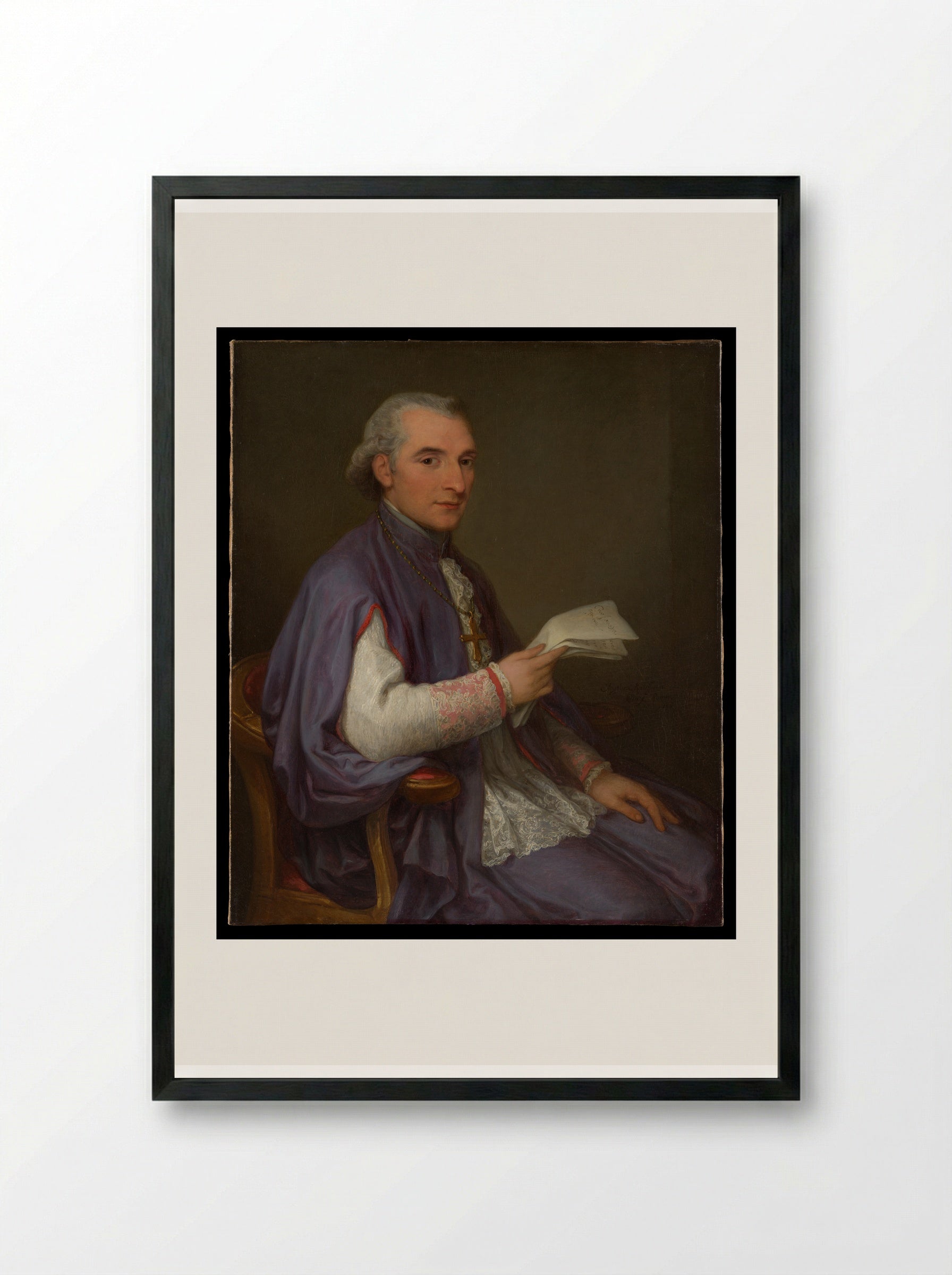 Monsignor Giuseppe Spina - Angelica Kauffmann - Framed Print Black