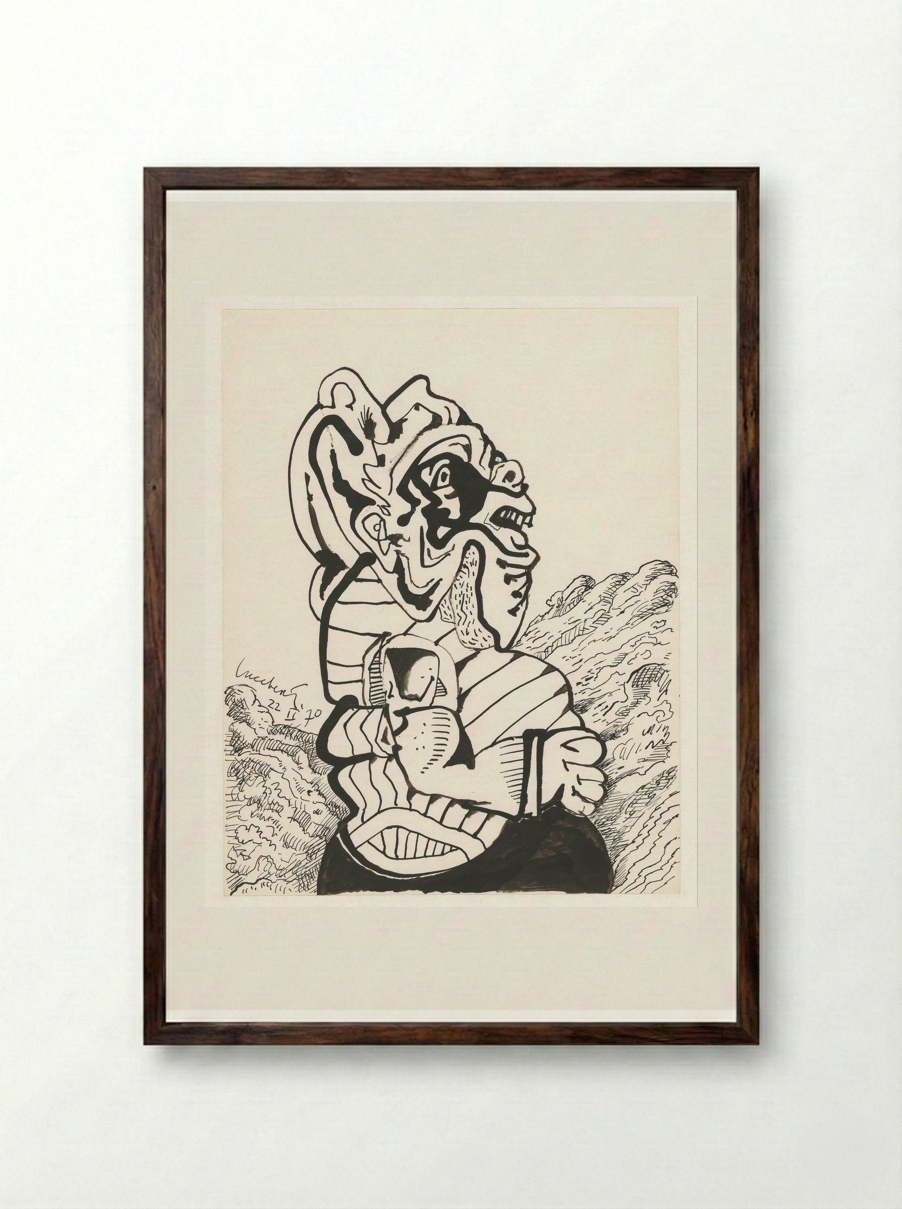 Monsterlijke figuur - Lucebert - Framed Print Dark Wood