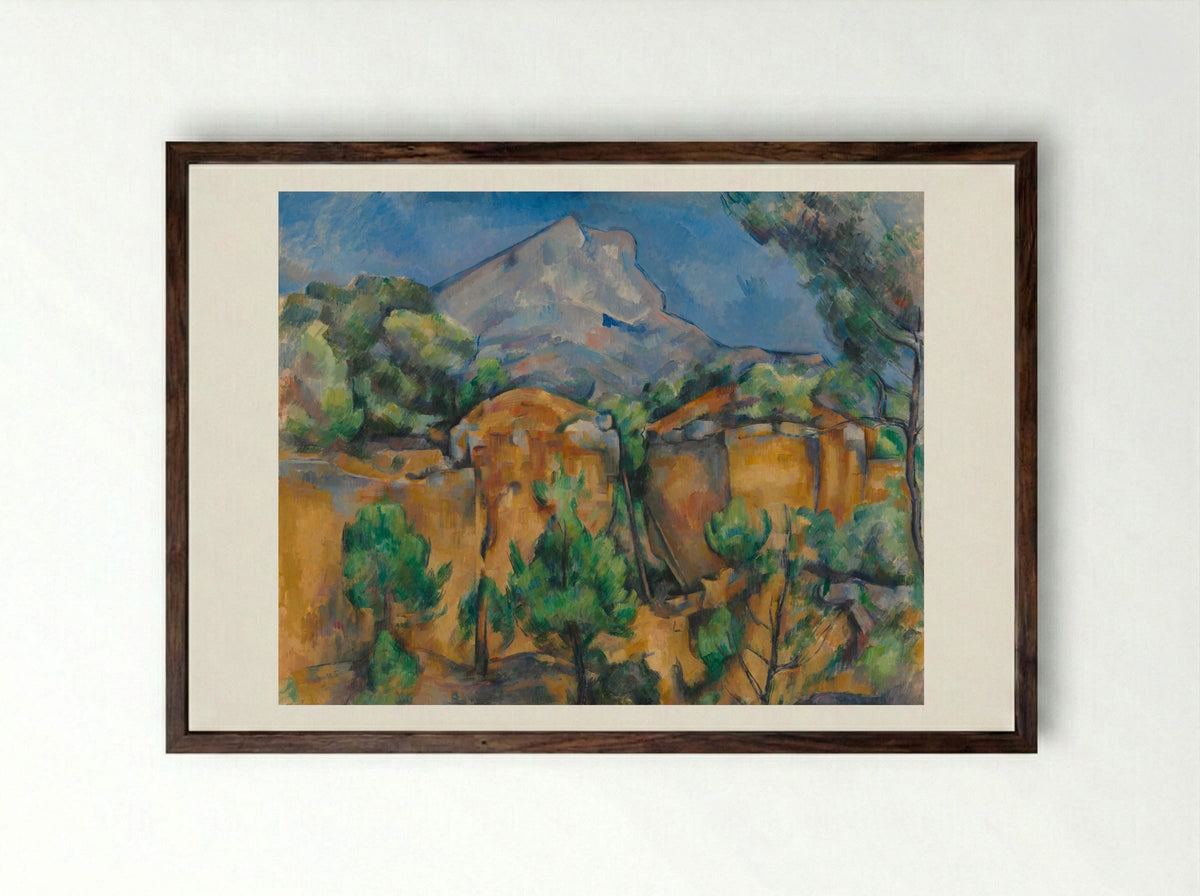 Mont Sainte-Victoire - Paul Cézanne - Framed Print Dark Wood