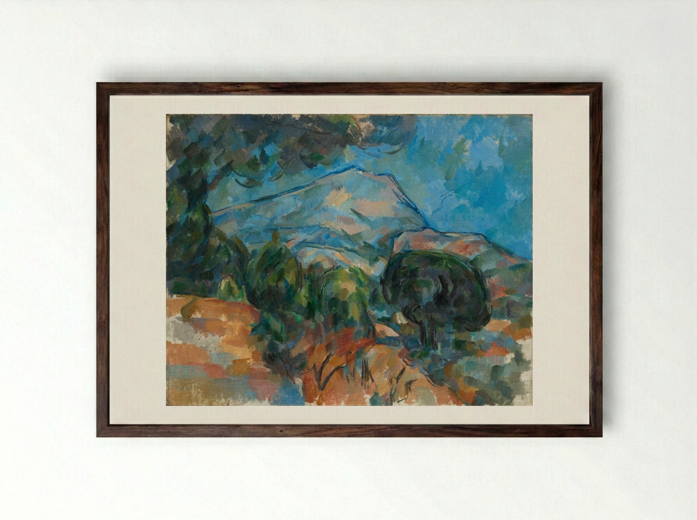 Mont Sainte-Victoire - Paul Cézanne - Framed Print Dark Wood