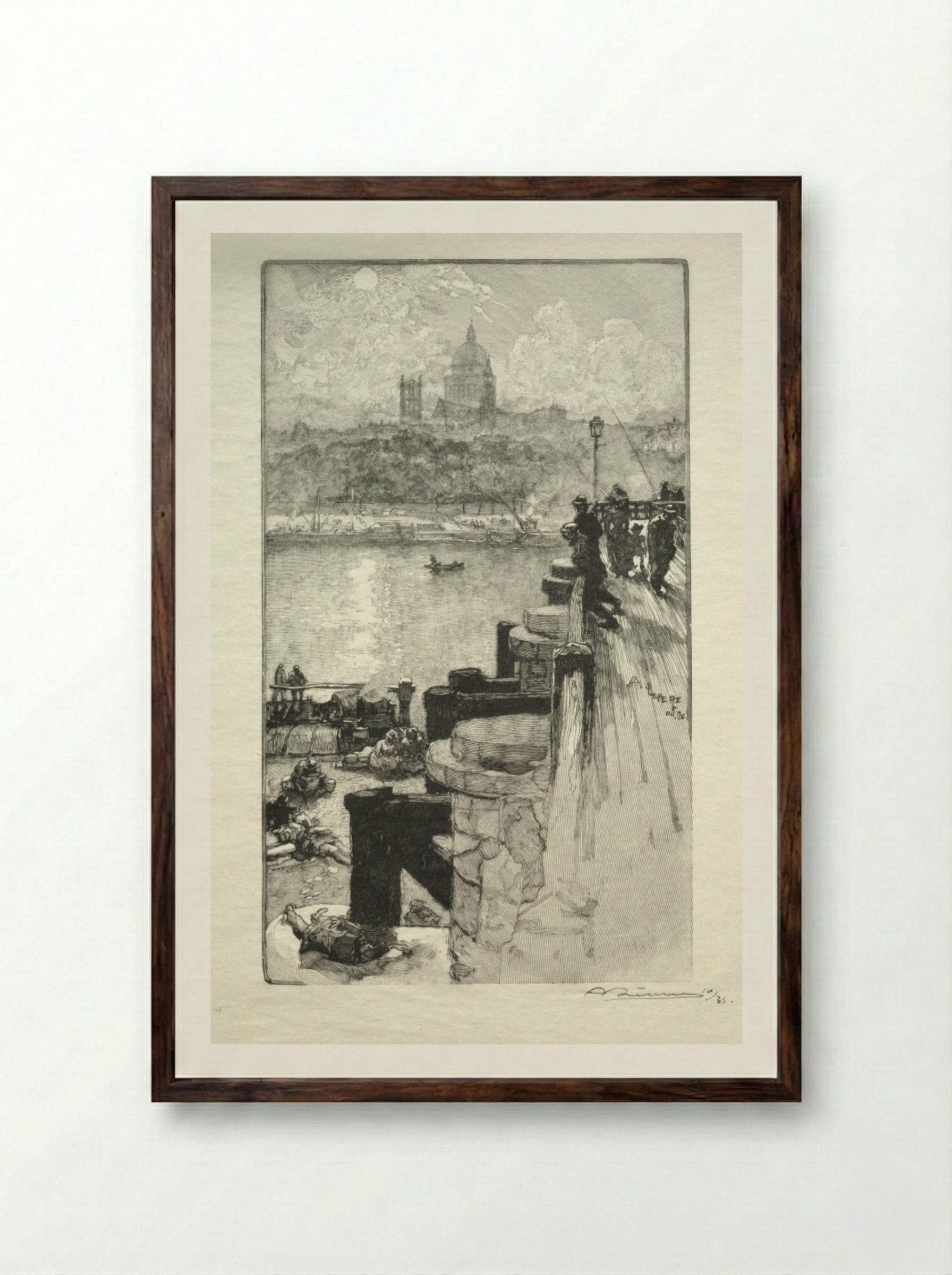 Montagne Ste. Genevieve - Auguste Louis Lepère - Framed Print Dark Wood