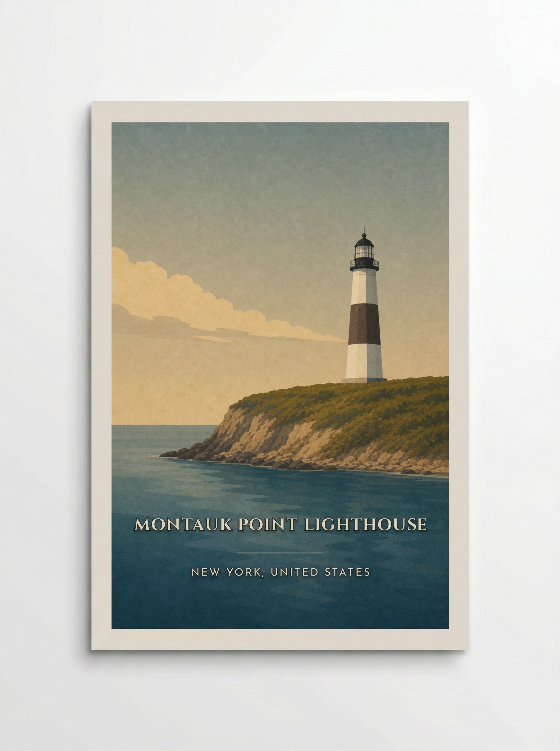 Montauk Point Lighthouse Travel Poster Artwork - Poster