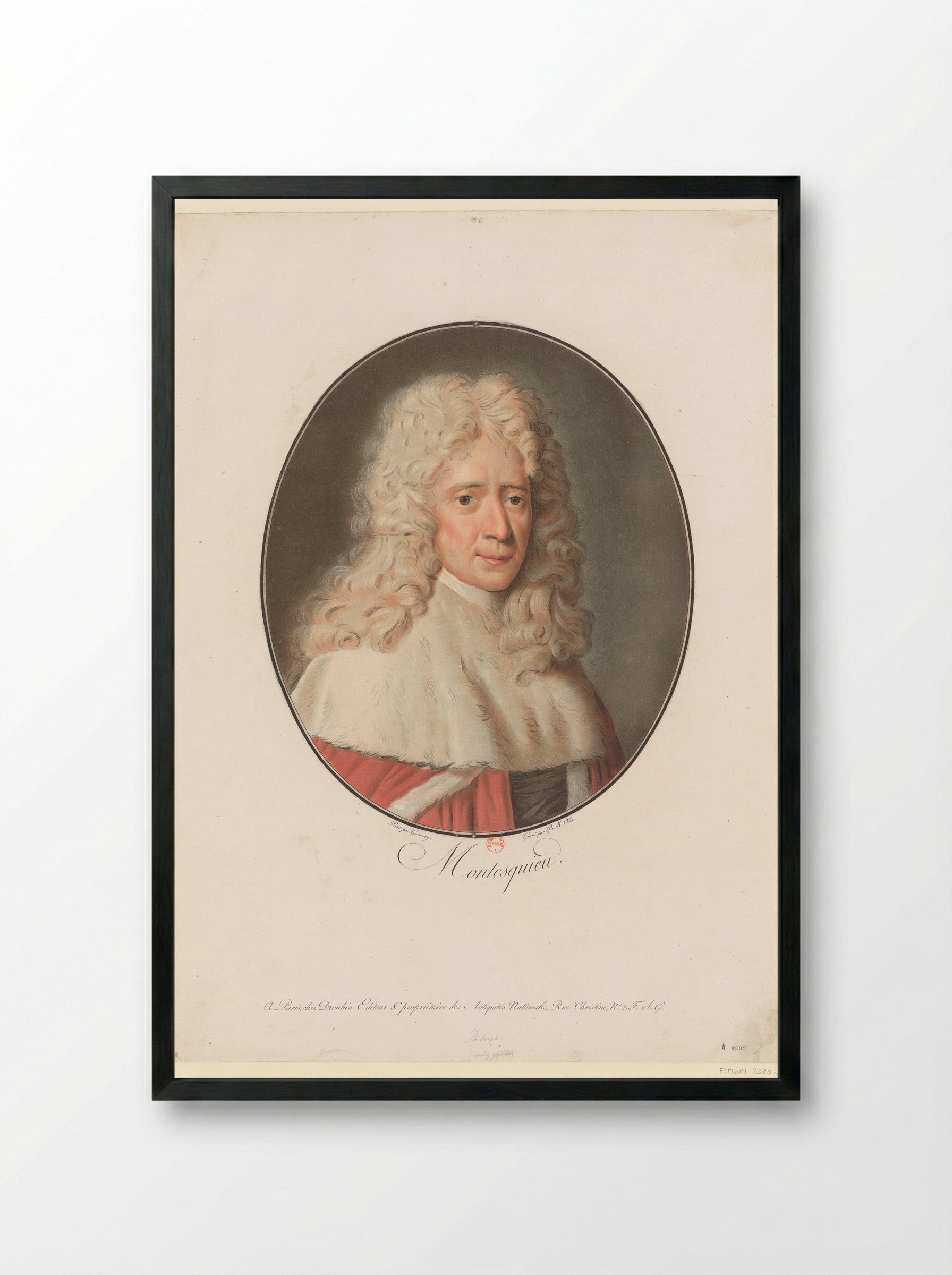 Montesquieu - Pierre Michel Alix - Framed Print Black
