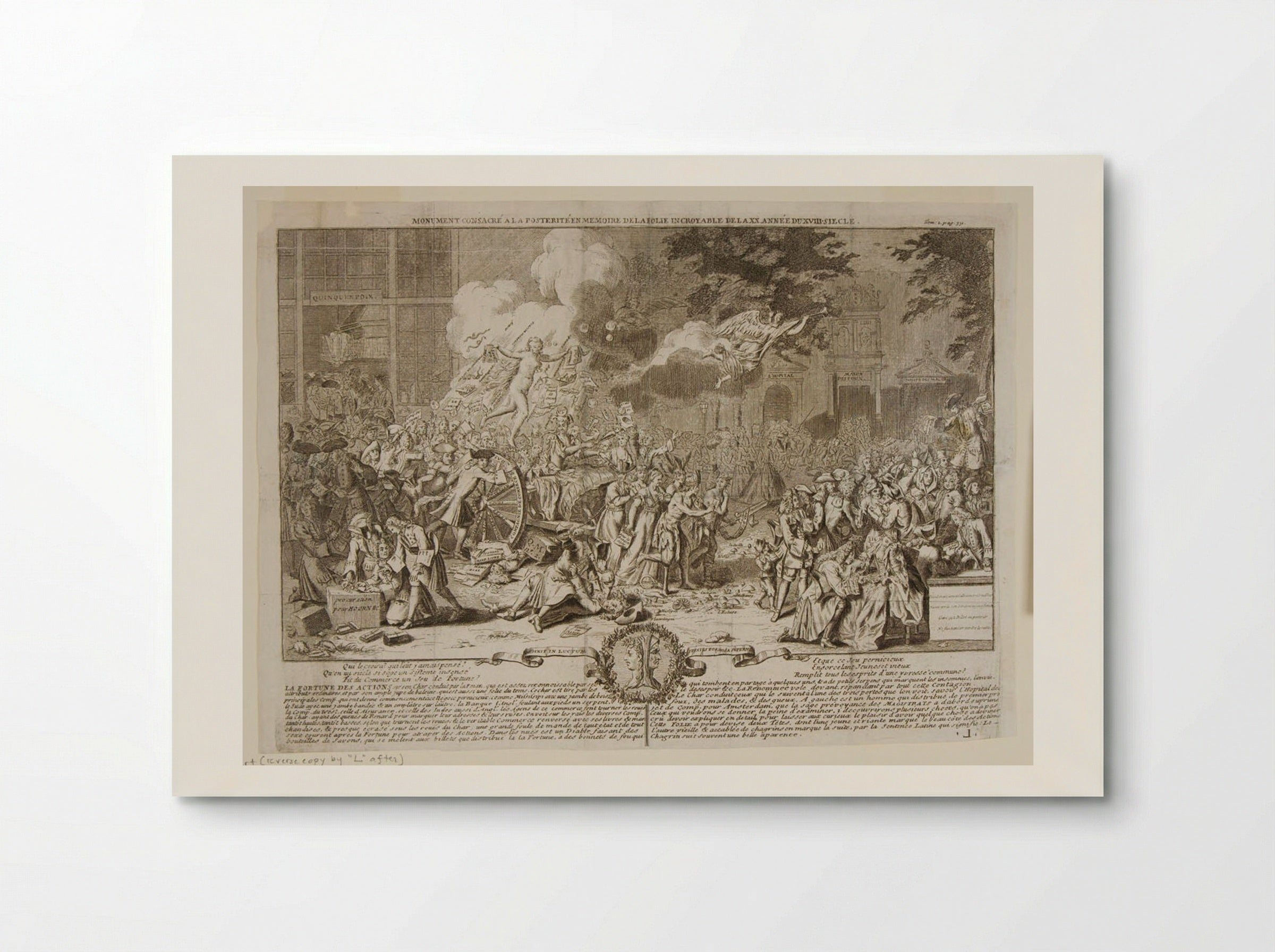 Monument Dedicated to Posterity in Memory of the Incredible Folly of 1720 - Bernard Picart - Poster
