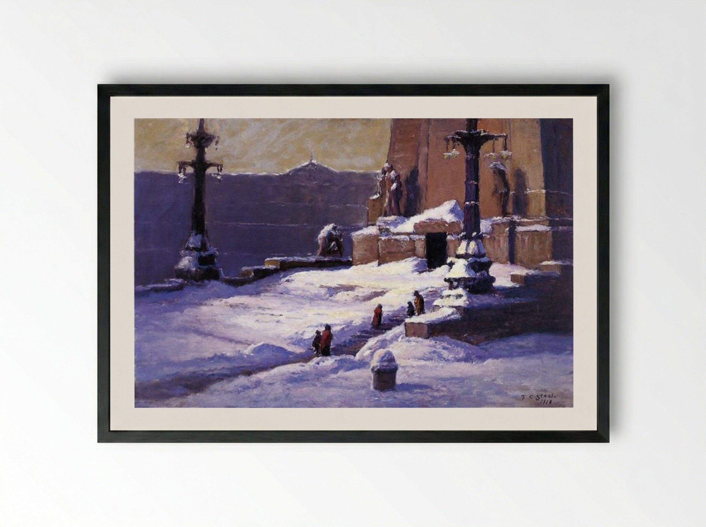Monument in the Snow - T. C. Steele - Framed Print Black