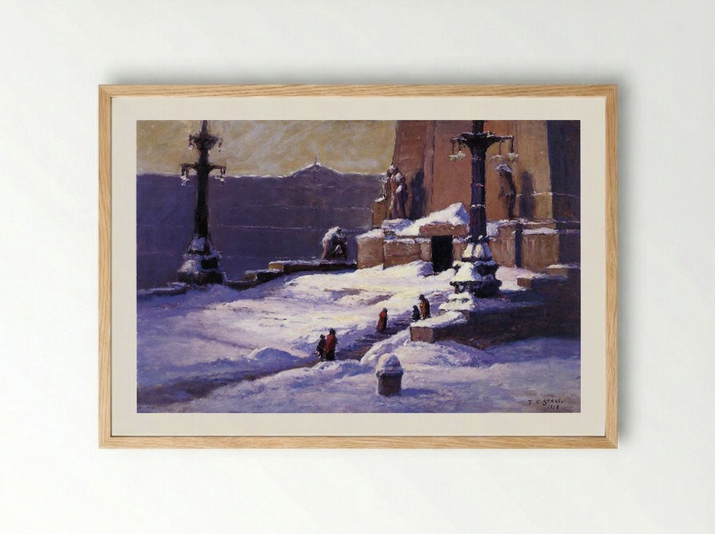 Monument in the Snow - T. C. Steele - Framed Print Wood
