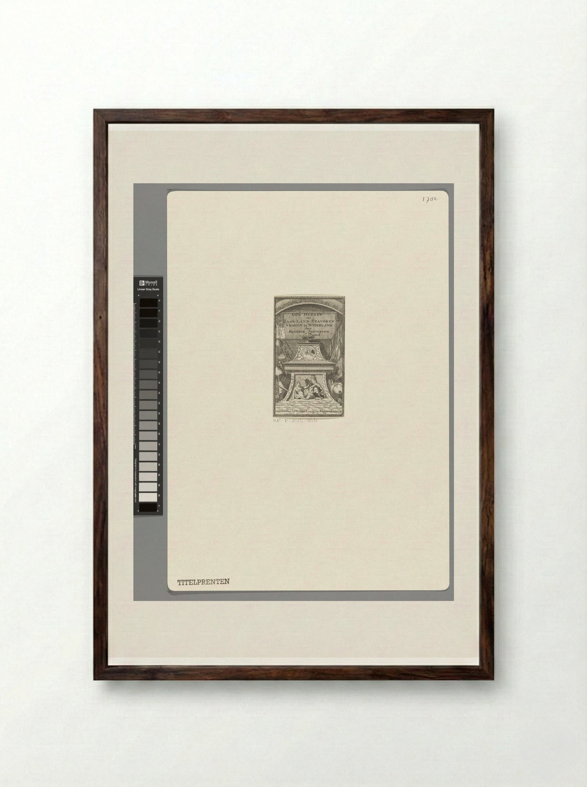 Monument met vaas en wapens - Pieter van den Berge - Framed Print Dark Wood