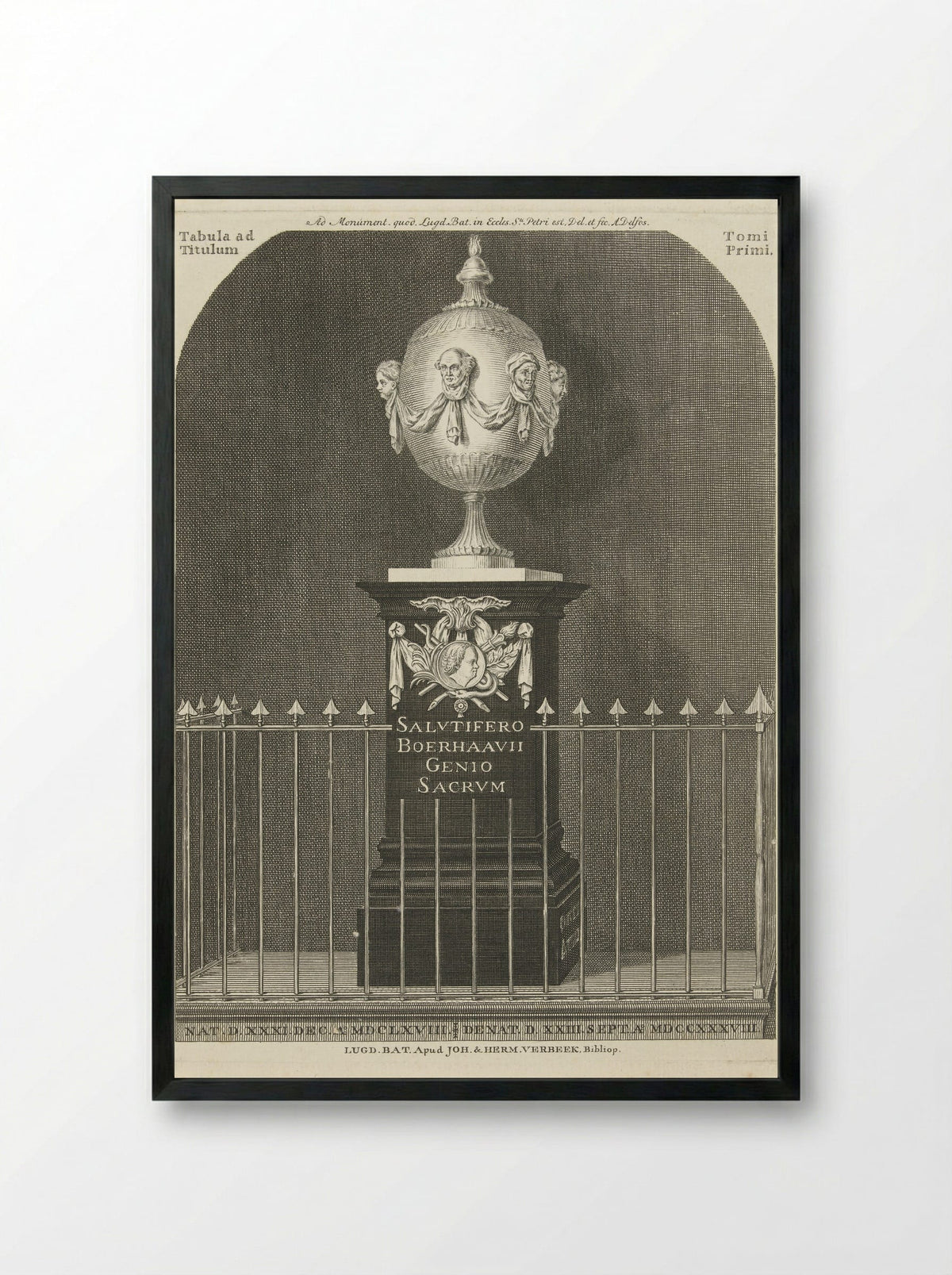 Monument voor Herman Boerhaave - Johannes & Hermanus Verbeek - Framed Print Black