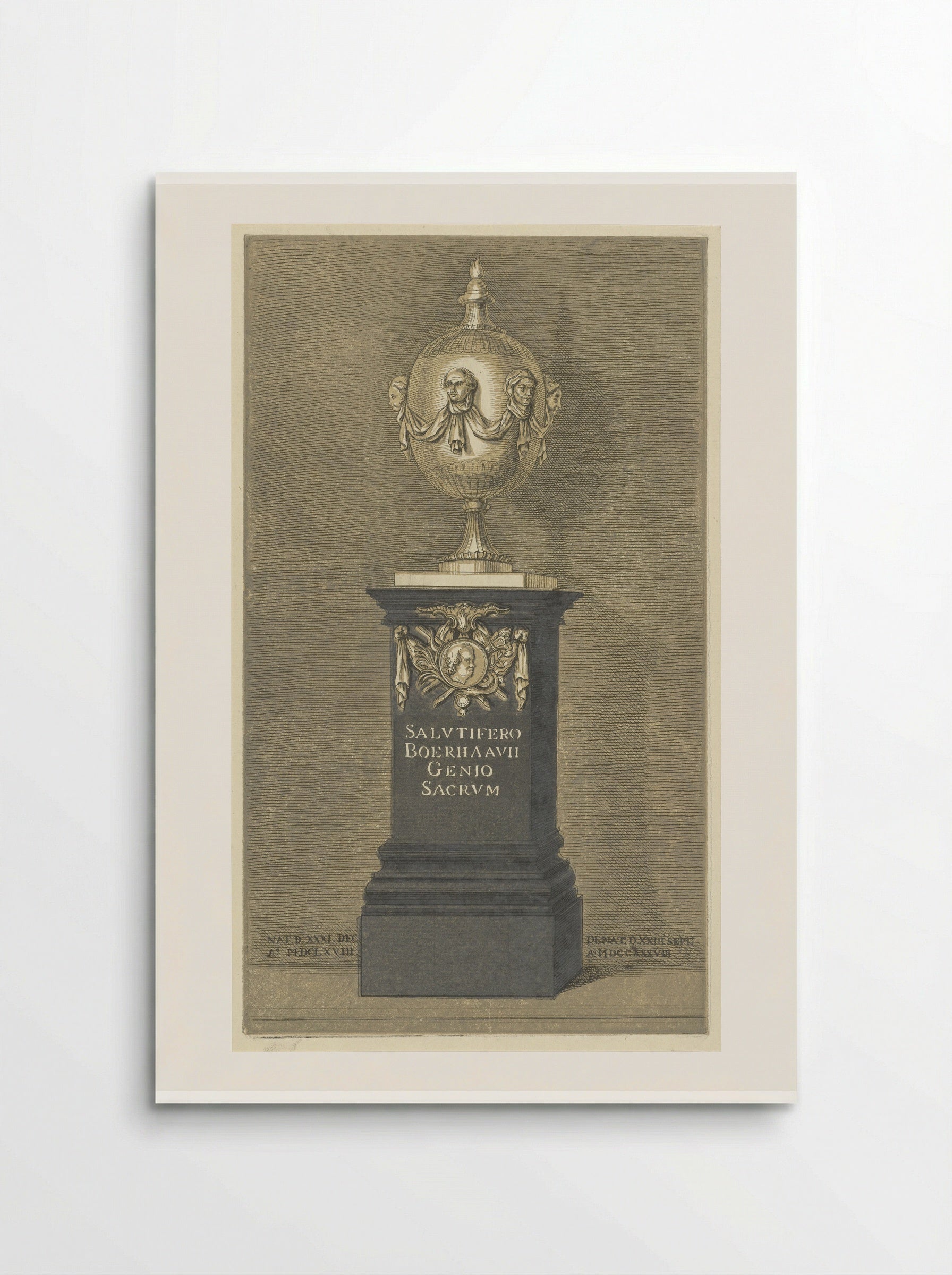 Monument voor Herman Boerhaave - Abraham Delfos - Poster
