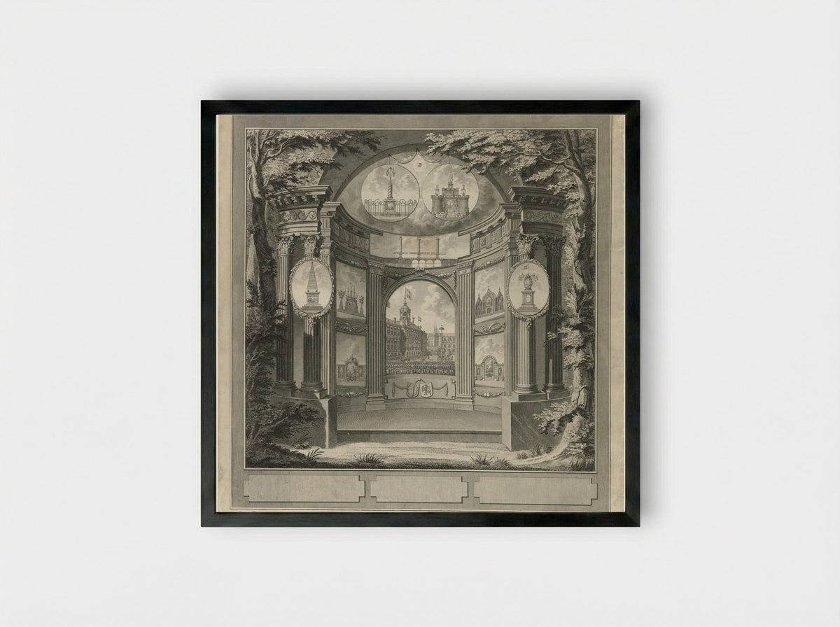 Monument voor het Alliantiefeest te Amsterdam, 1795 - Noach van der Meer - Framed Print Black