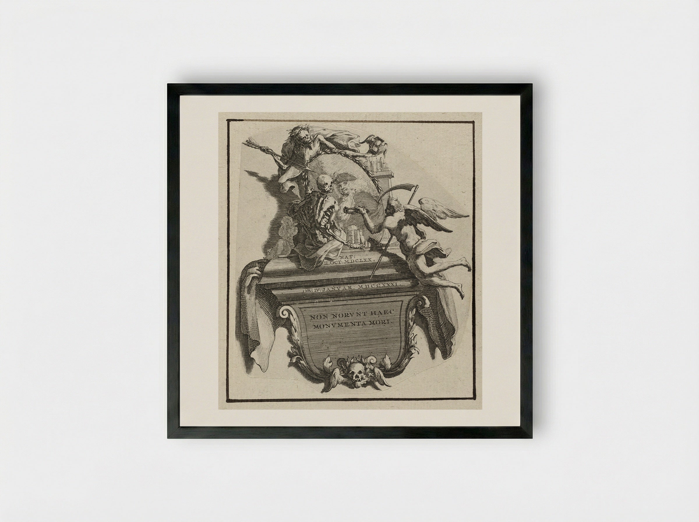 Monument voor het huwelijk van Jonas Witsen met Elisabet Basseliers - Jan Goeree - Framed Print Black