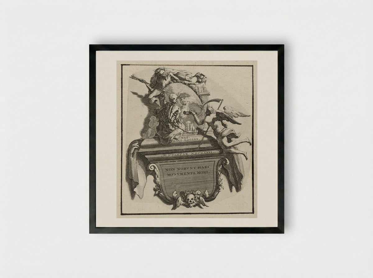 Monument voor het huwelijk van Jonas Witsen met Elisabet Basseliers - Jan Goeree - Framed Print Black