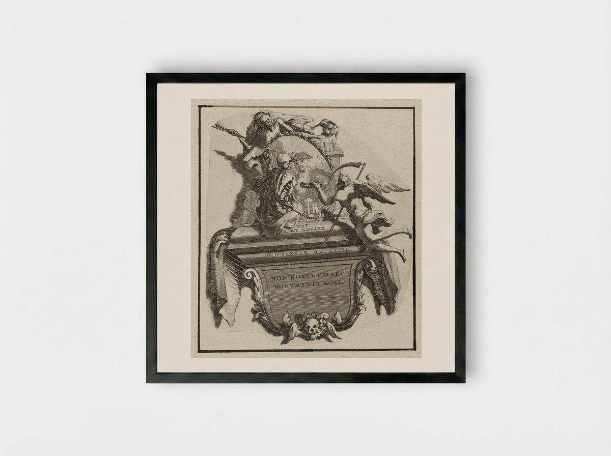 Monument voor het huwelijk van Jonas Witsen met Elisabet Basseliers - Jan Goeree - Framed Print Black