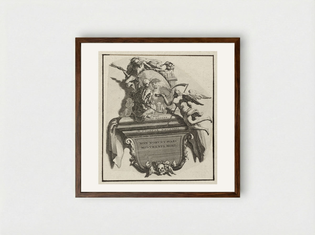 Monument voor het huwelijk van Jonas Witsen met Elisabet Basseliers - Jan Goeree - Framed Print Dark Wood