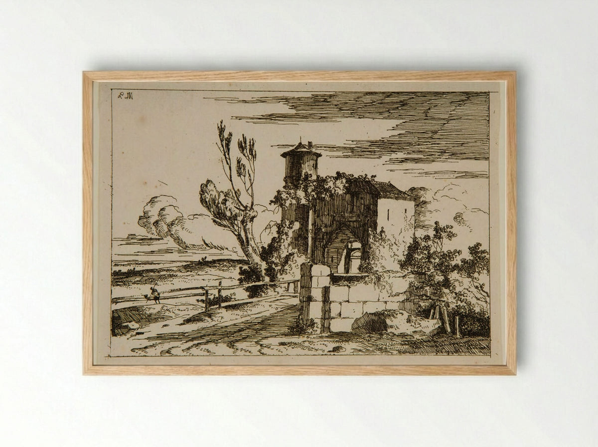 Monumental Gate - Louis-Gabriel Moreau - Framed Print Wood