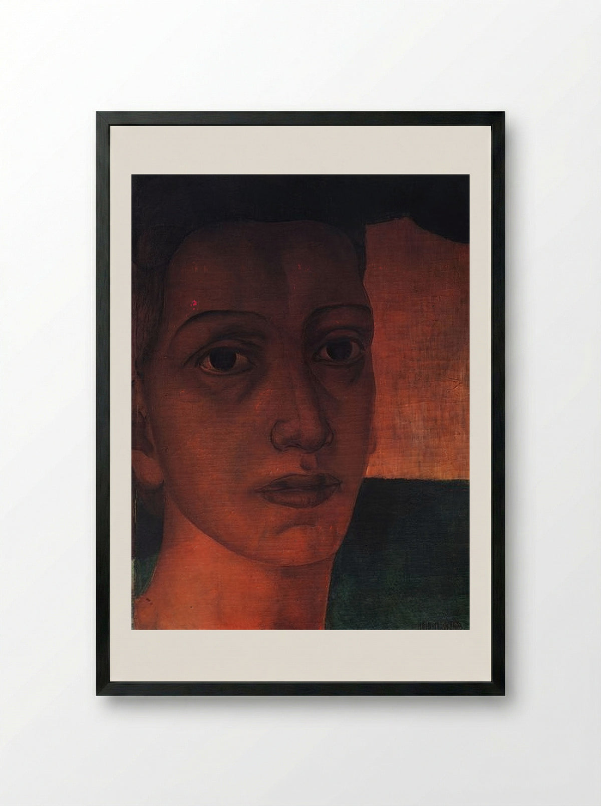 Monumental Head - Kuzma Petrov-Vodkin - Framed Print Black
