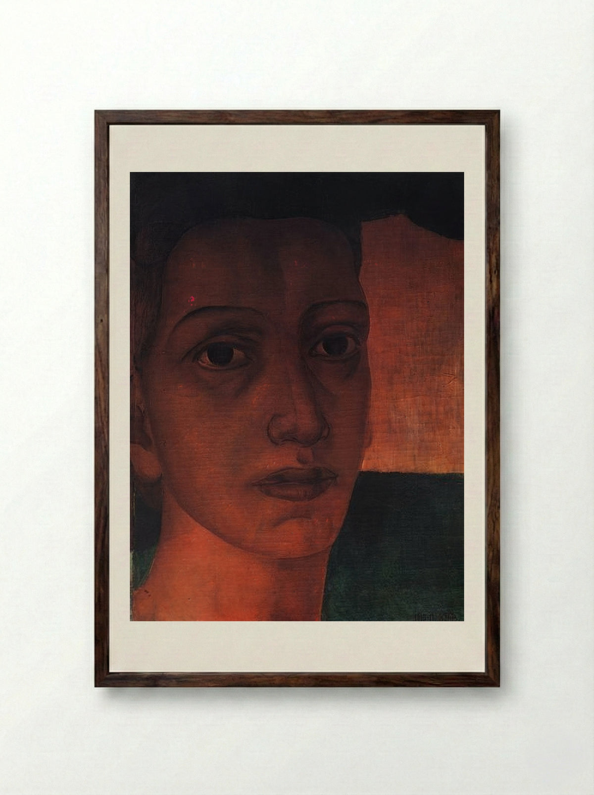 Monumental Head - Kuzma Petrov-Vodkin - Framed Print Dark Wood