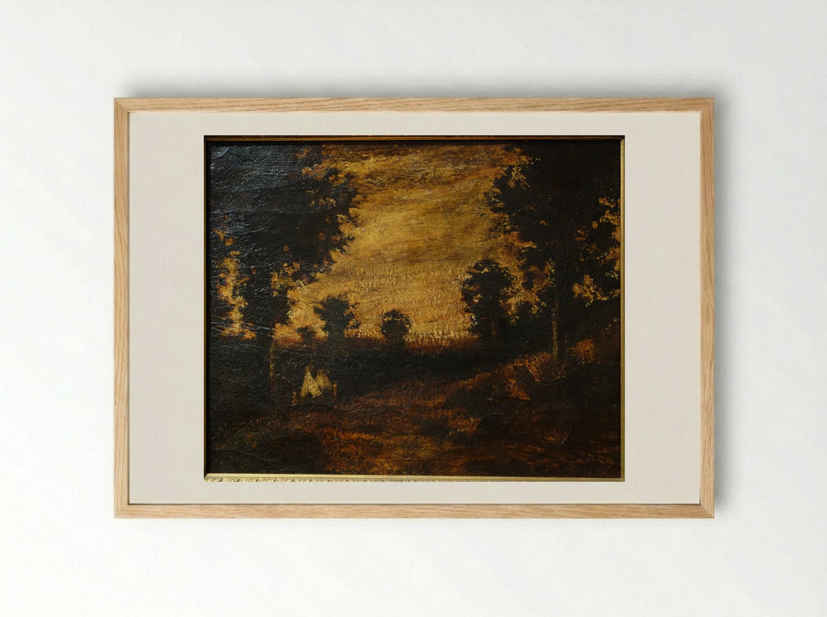 Moonlight Scene - Ralph Albert Blakelock - Framed Print Wood
