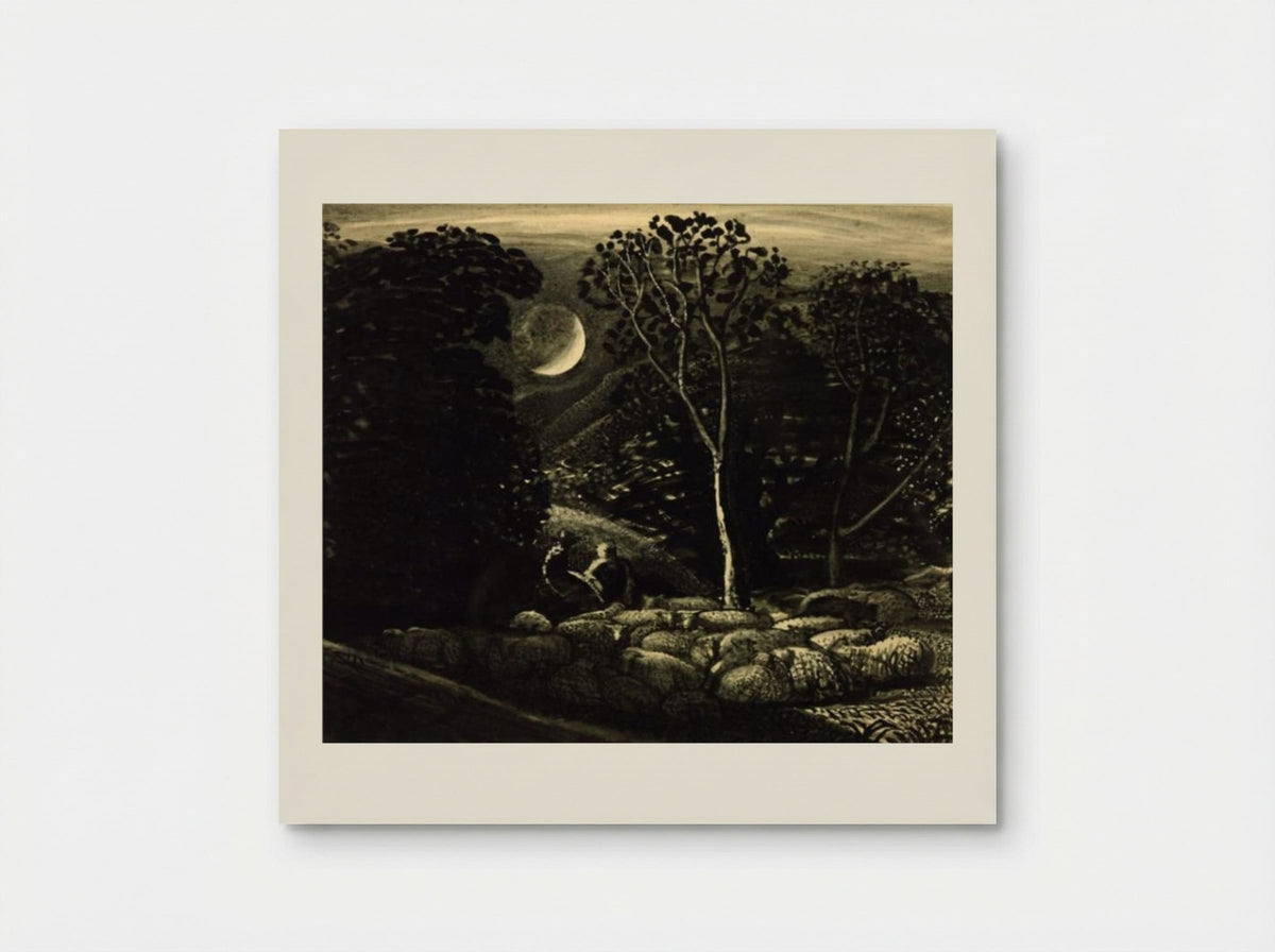 Moonlight, a Landscape with Sheep - Samuel Palmer - Poster