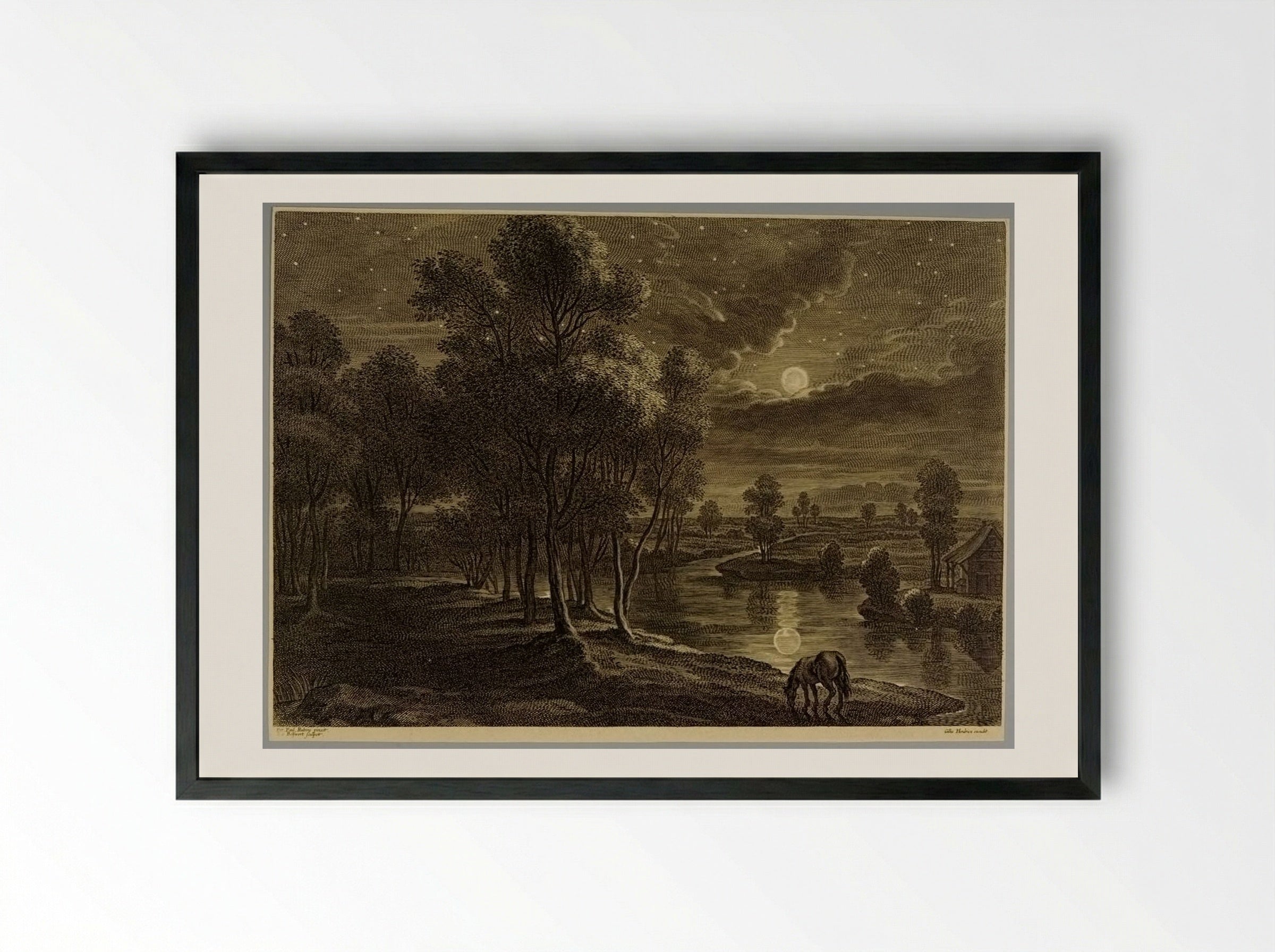 Moonlight - Schelte Adamsz. Bolswert - Framed Print Black